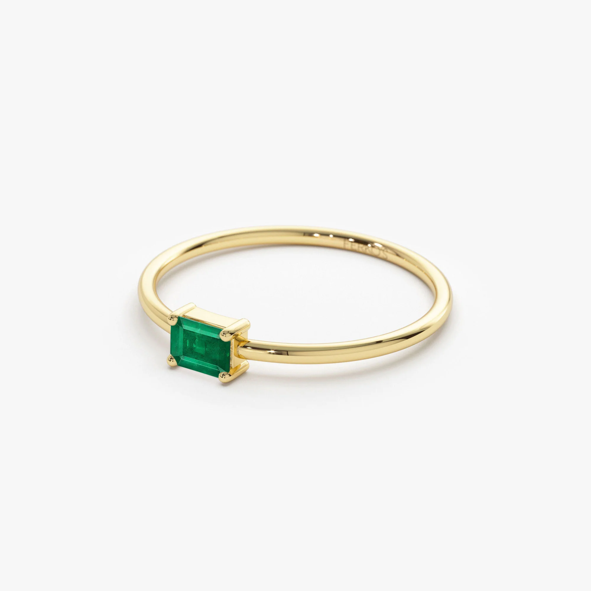14k Octagon Cut Emerald Ring - Image 7