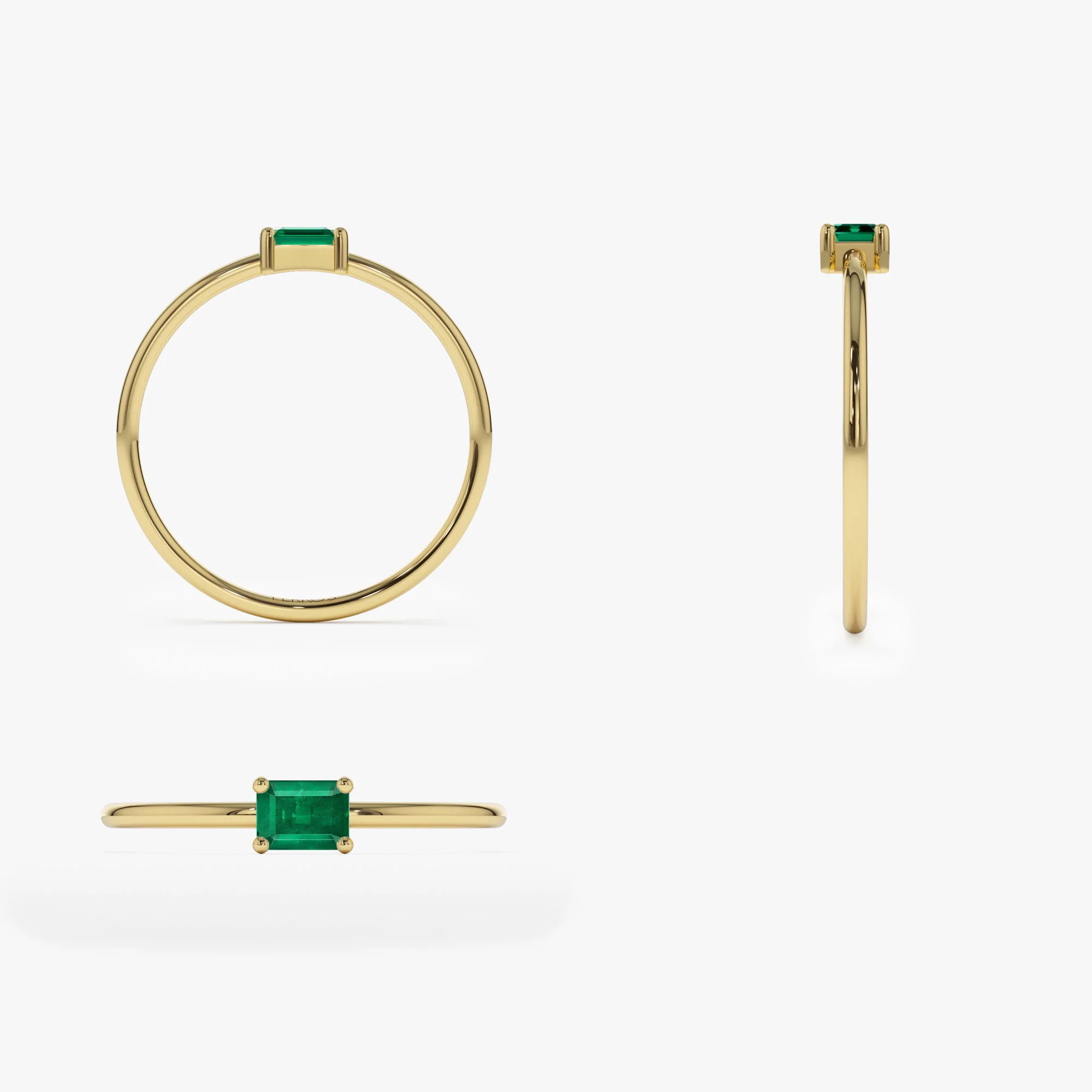 14k Octagon Cut Emerald Ring - Image 8