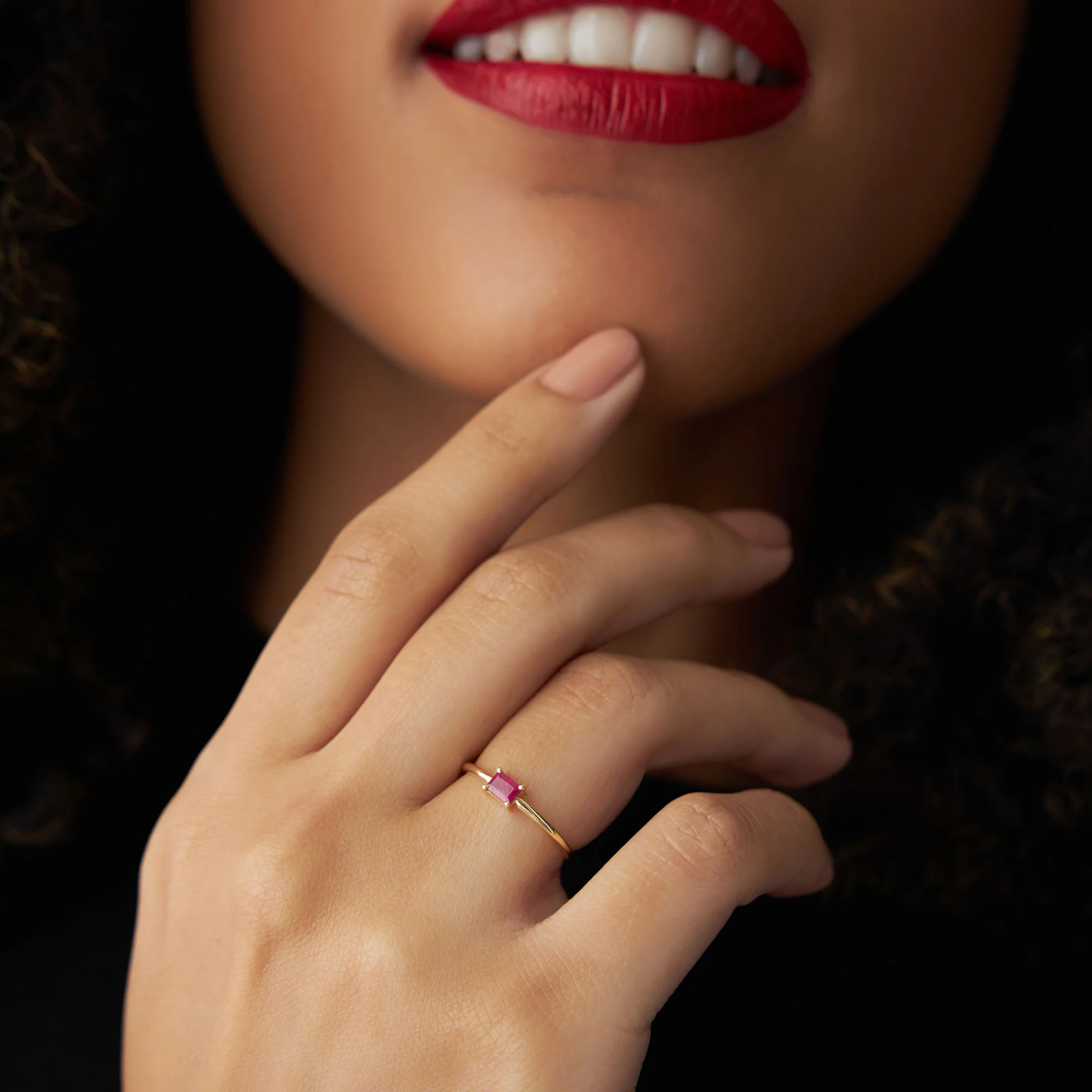 14k Octagon Cut Ruby Ring - Image 2
