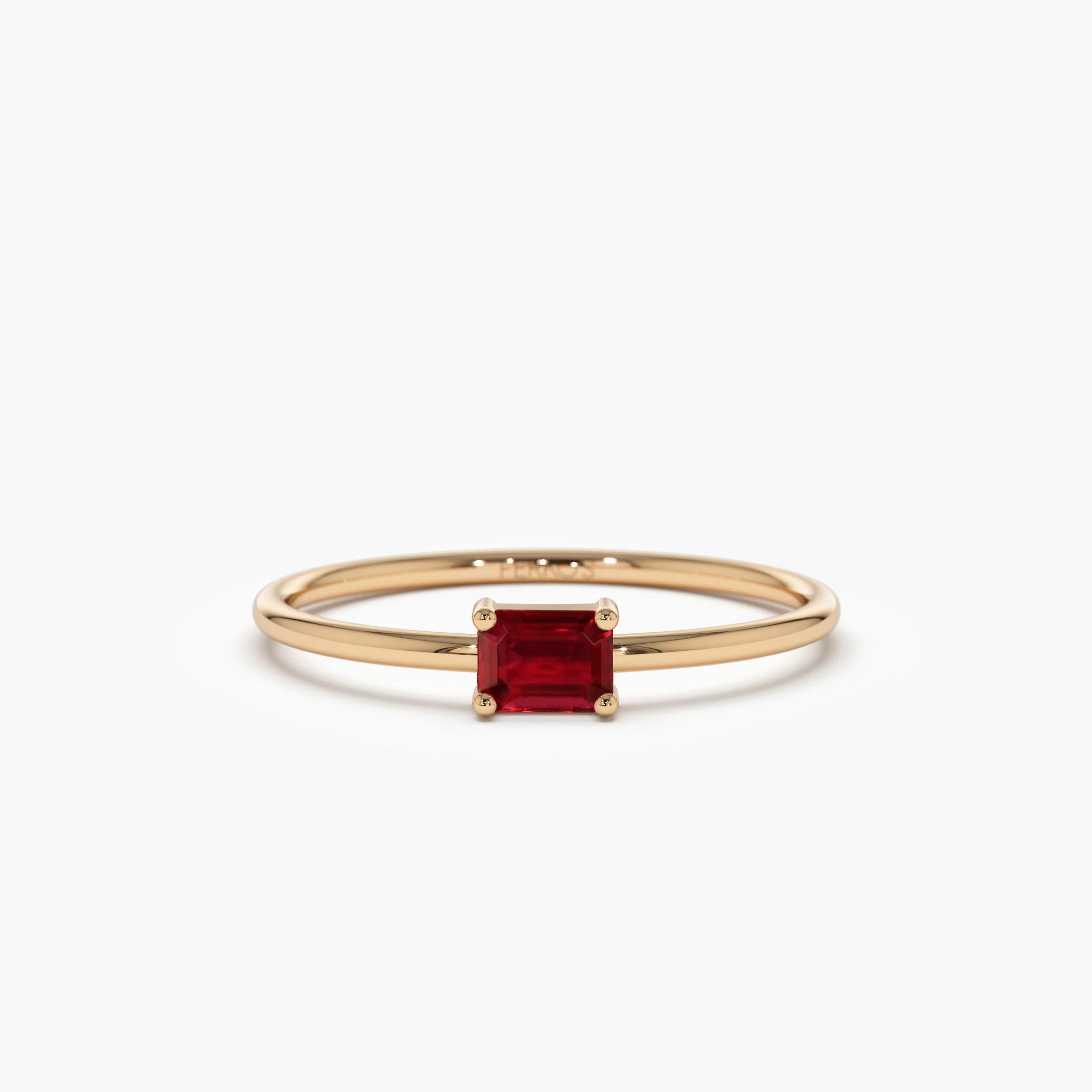 14k Octagon Cut Ruby Ring - Image 6