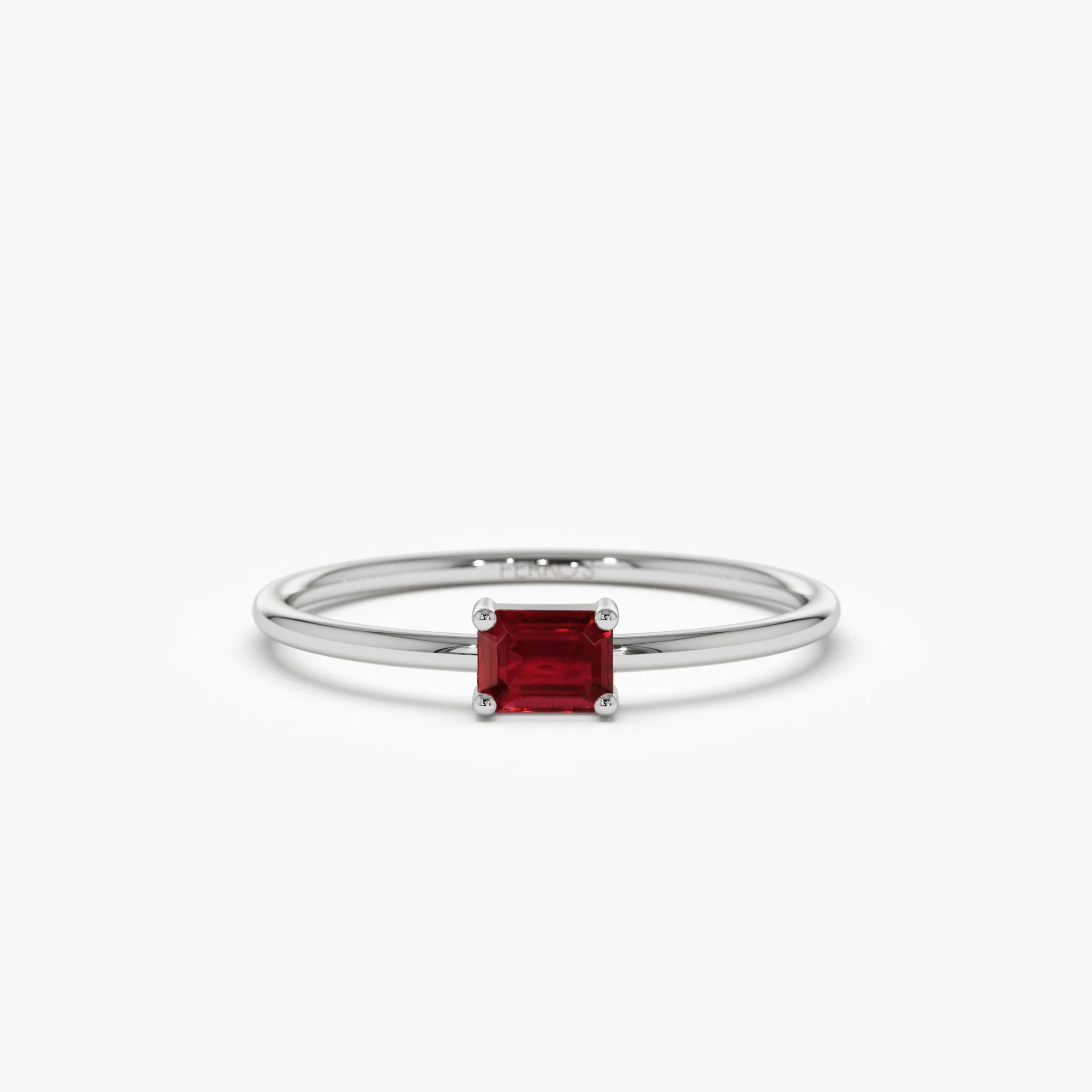 14k Octagon Cut Ruby Ring - Image 7