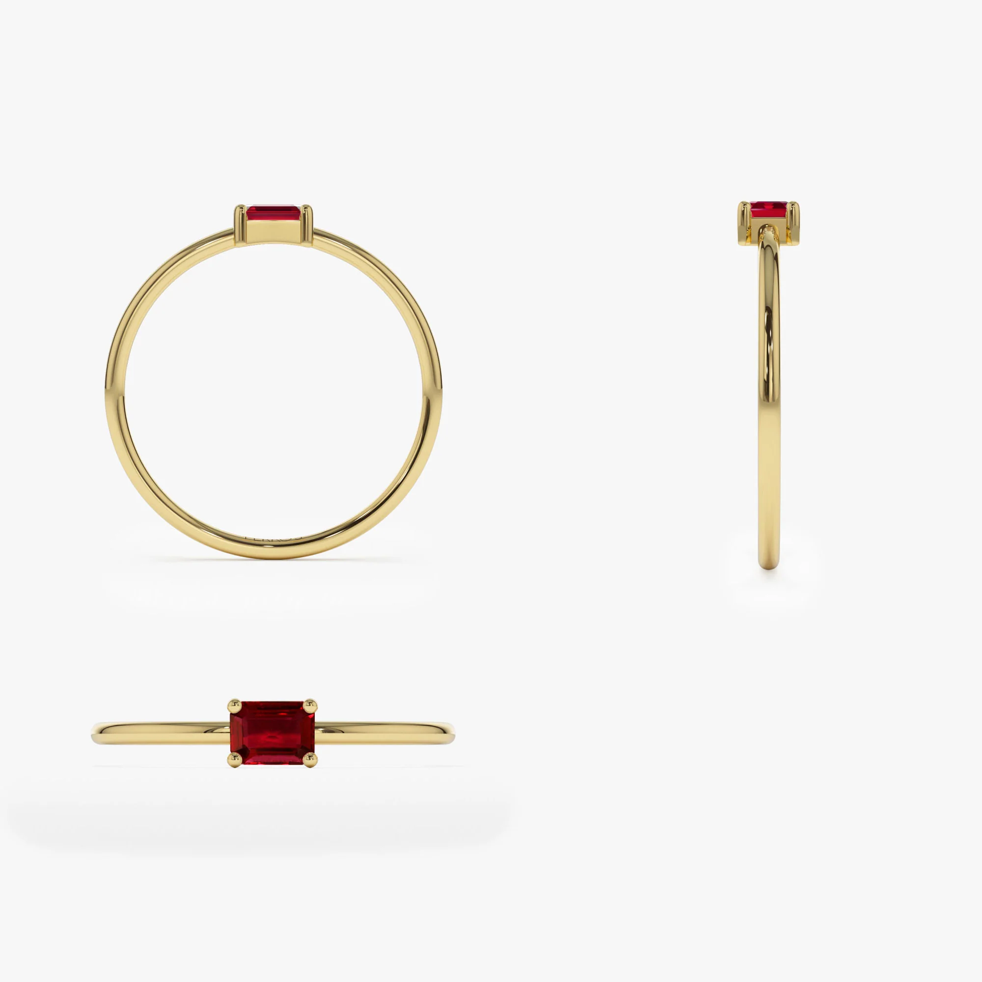 14k Octagon Cut Ruby Ring - Image 8