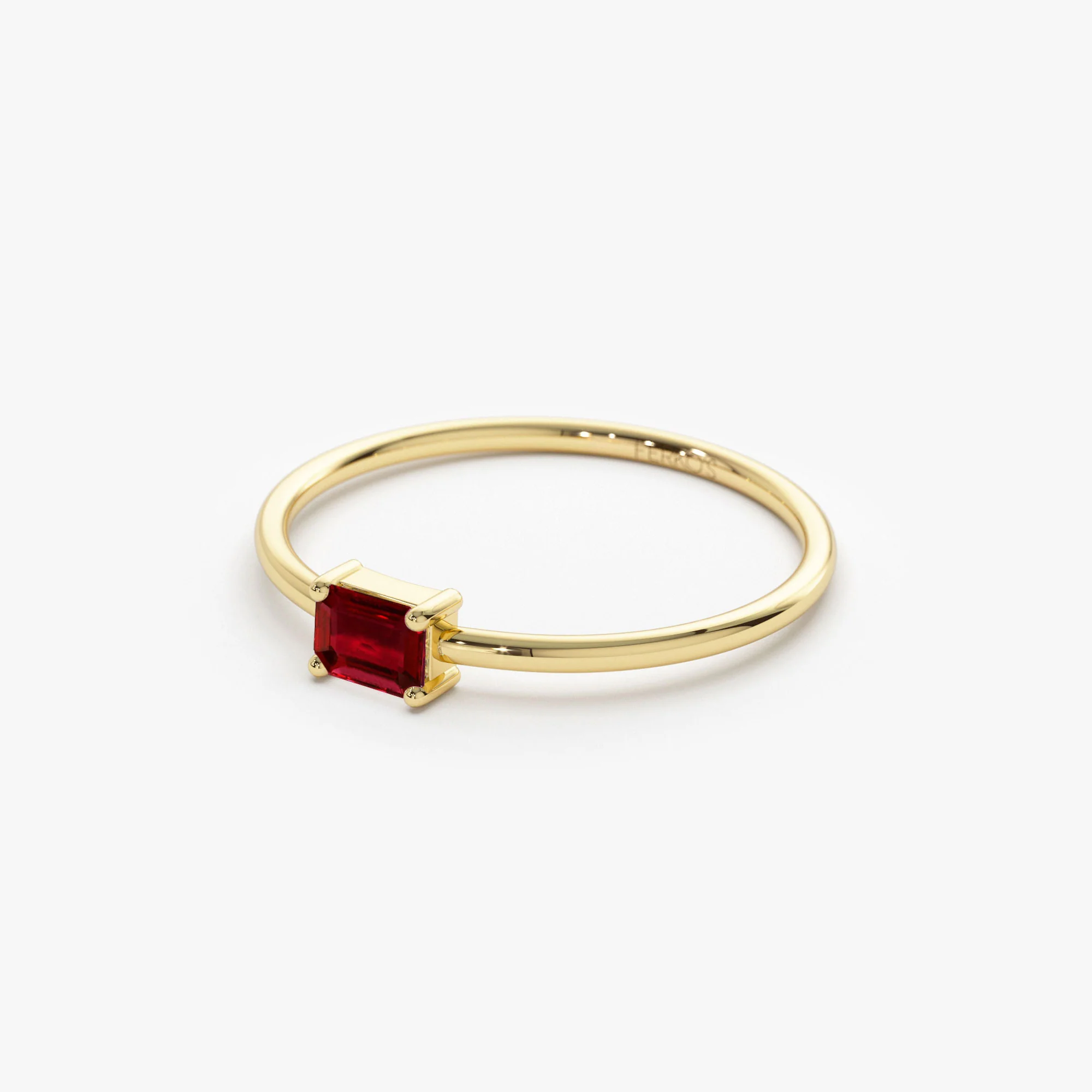 14k Octagon Cut Ruby Ring - Image 9