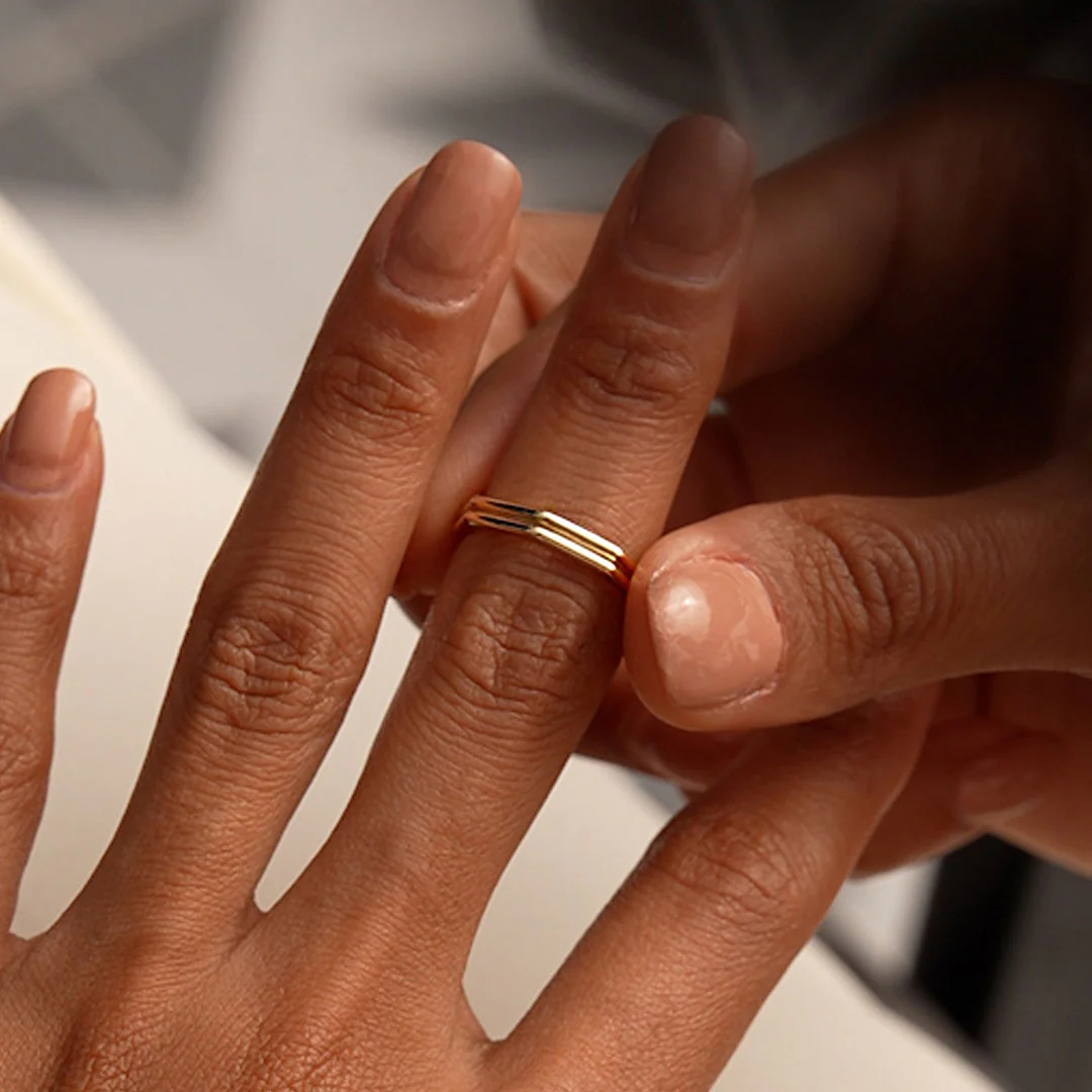 14K Octagon Double Band Ring - Image 6