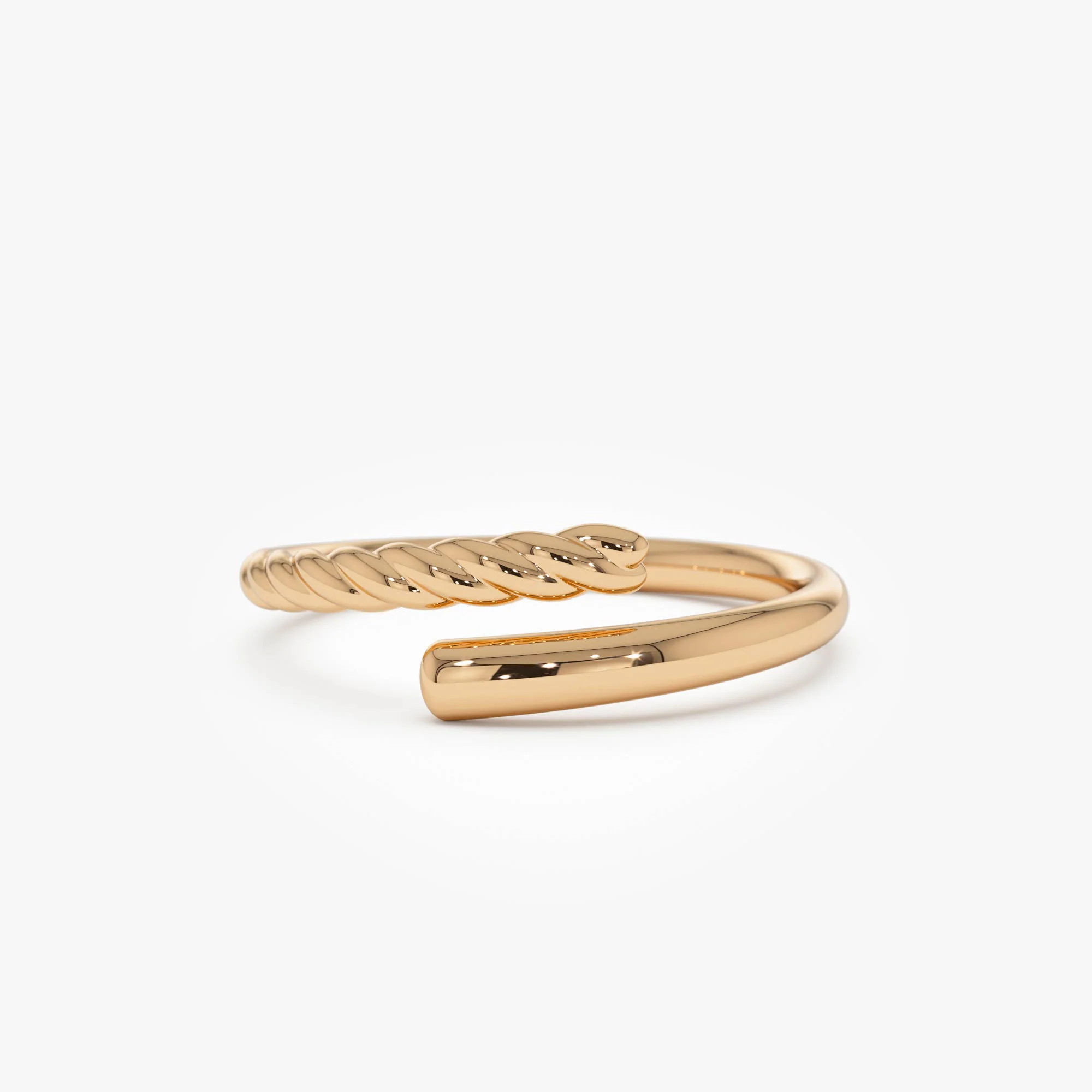 14k Open Band Twist Rope Design Ring - Image 5