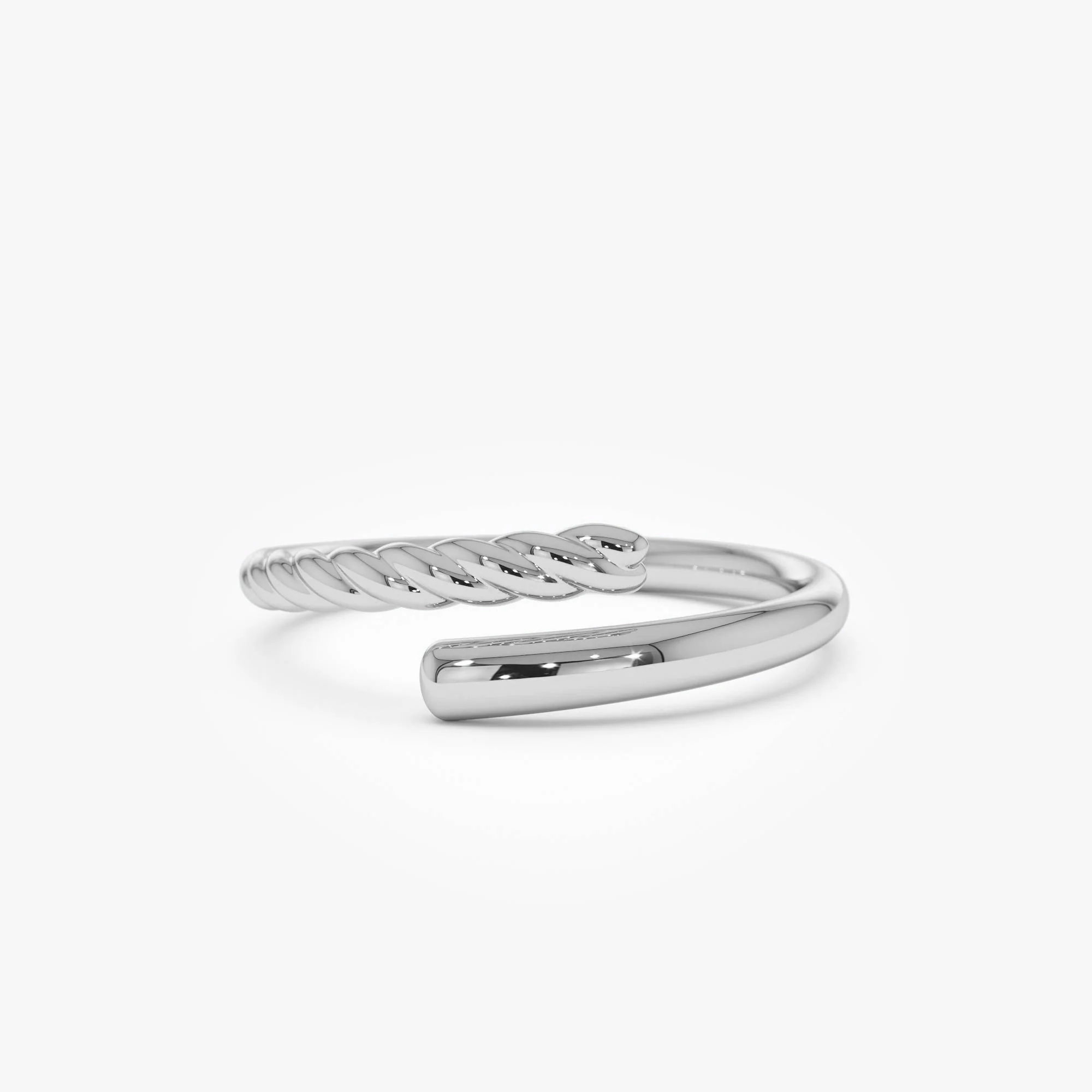 14k Open Band Twist Rope Design Ring - Image 6
