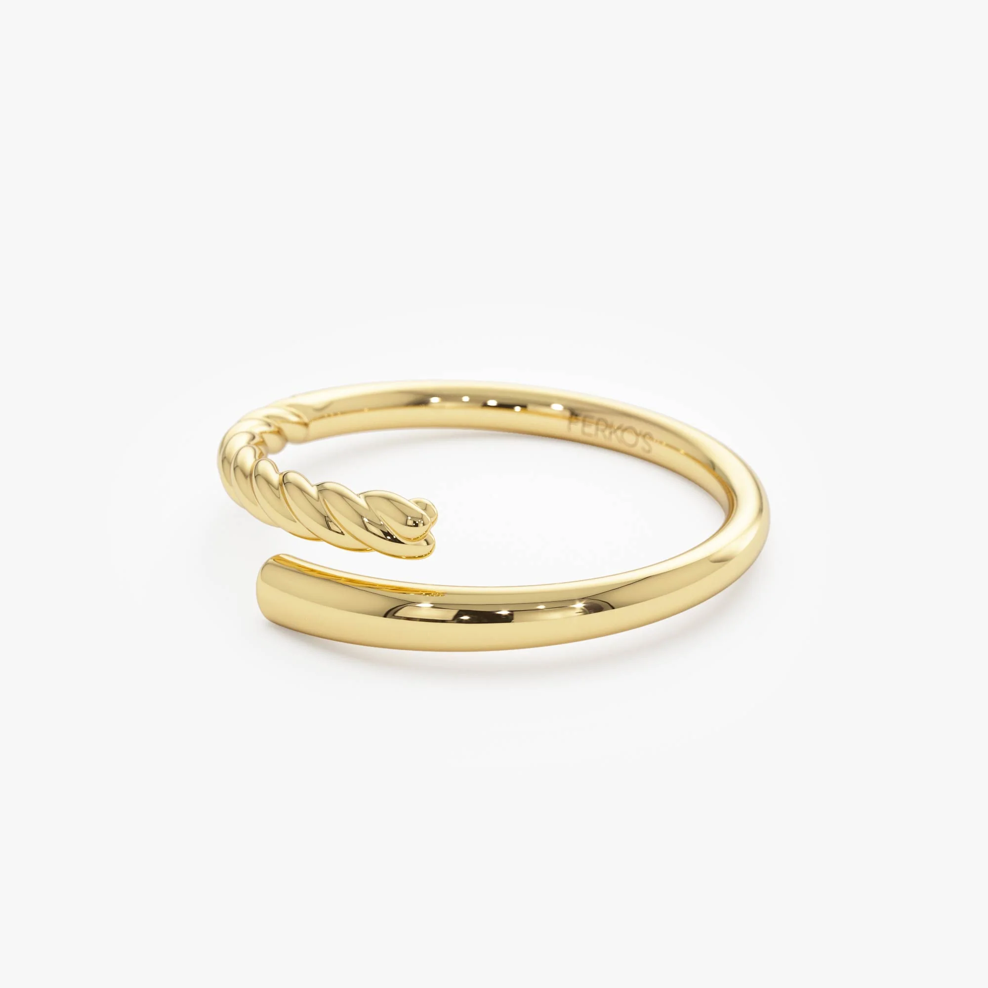 14k Open Band Twist Rope Design Ring - Image 7