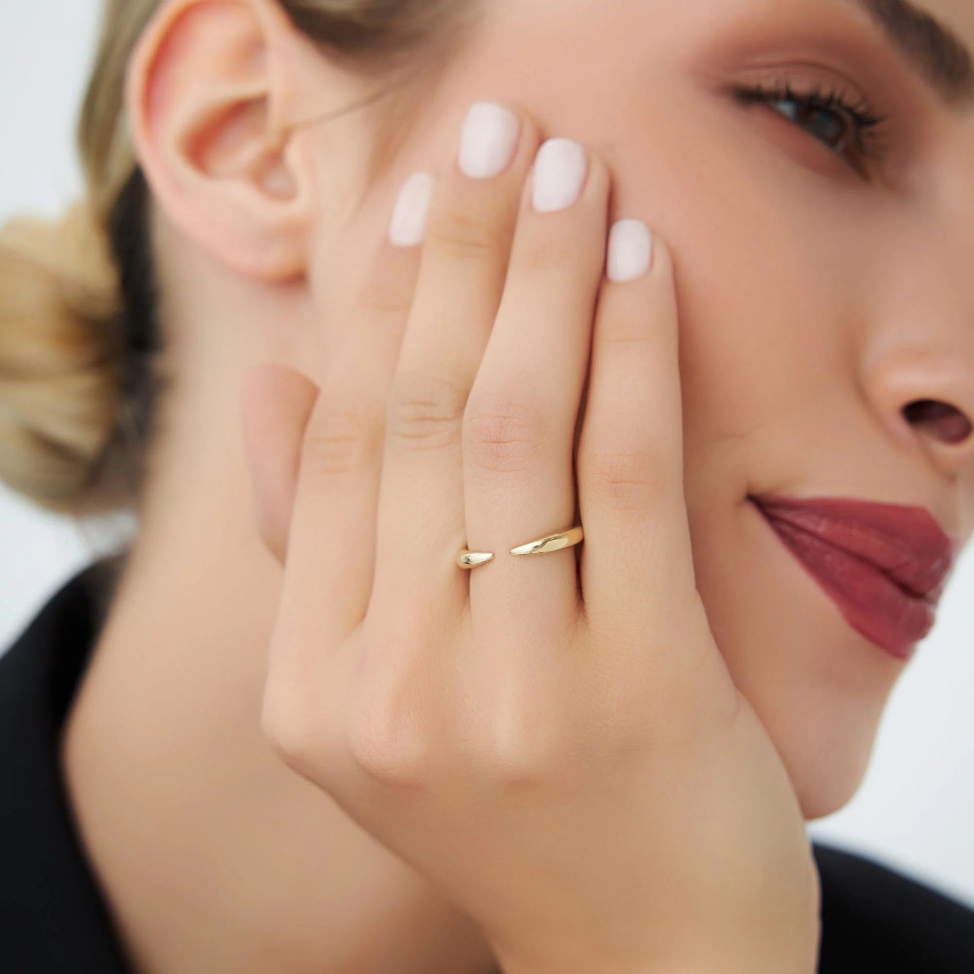 14K Open Claw Cuff Ring For Women - Image 2