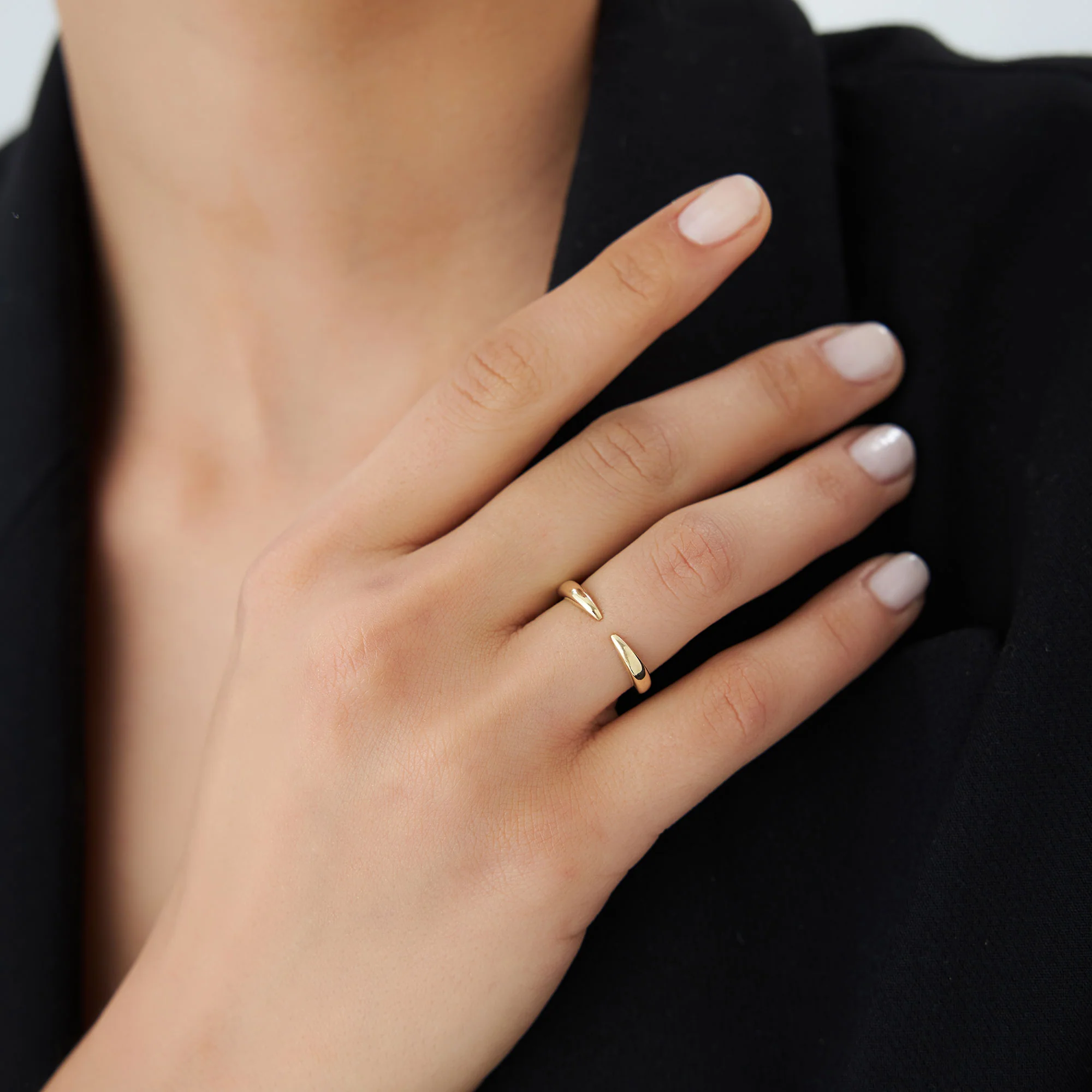 14K Open Claw Cuff Ring For Women - Image 3