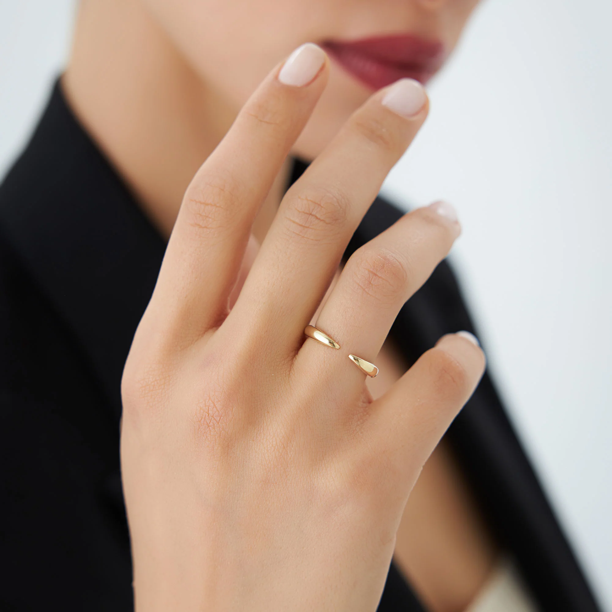14K Open Claw Cuff Ring For Women - Image 4