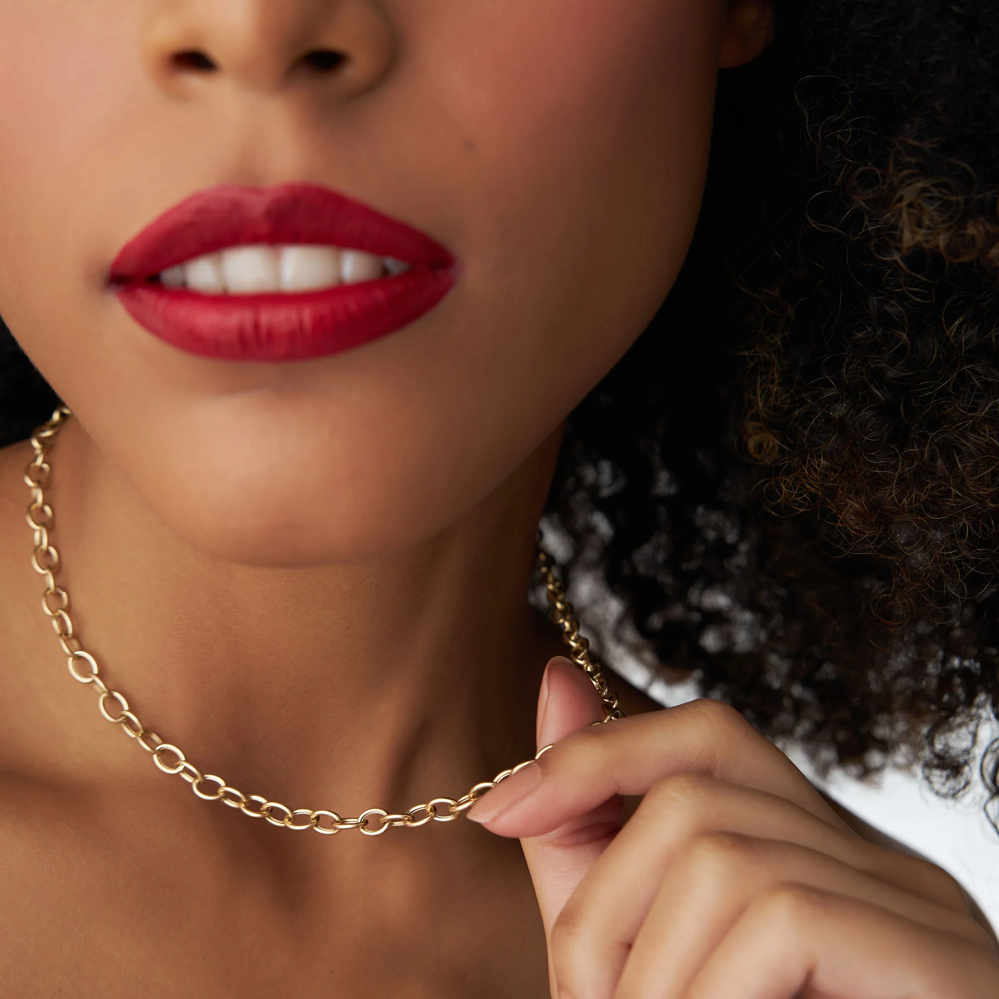 14k Oval Link Cable Chain Necklace - Image 2