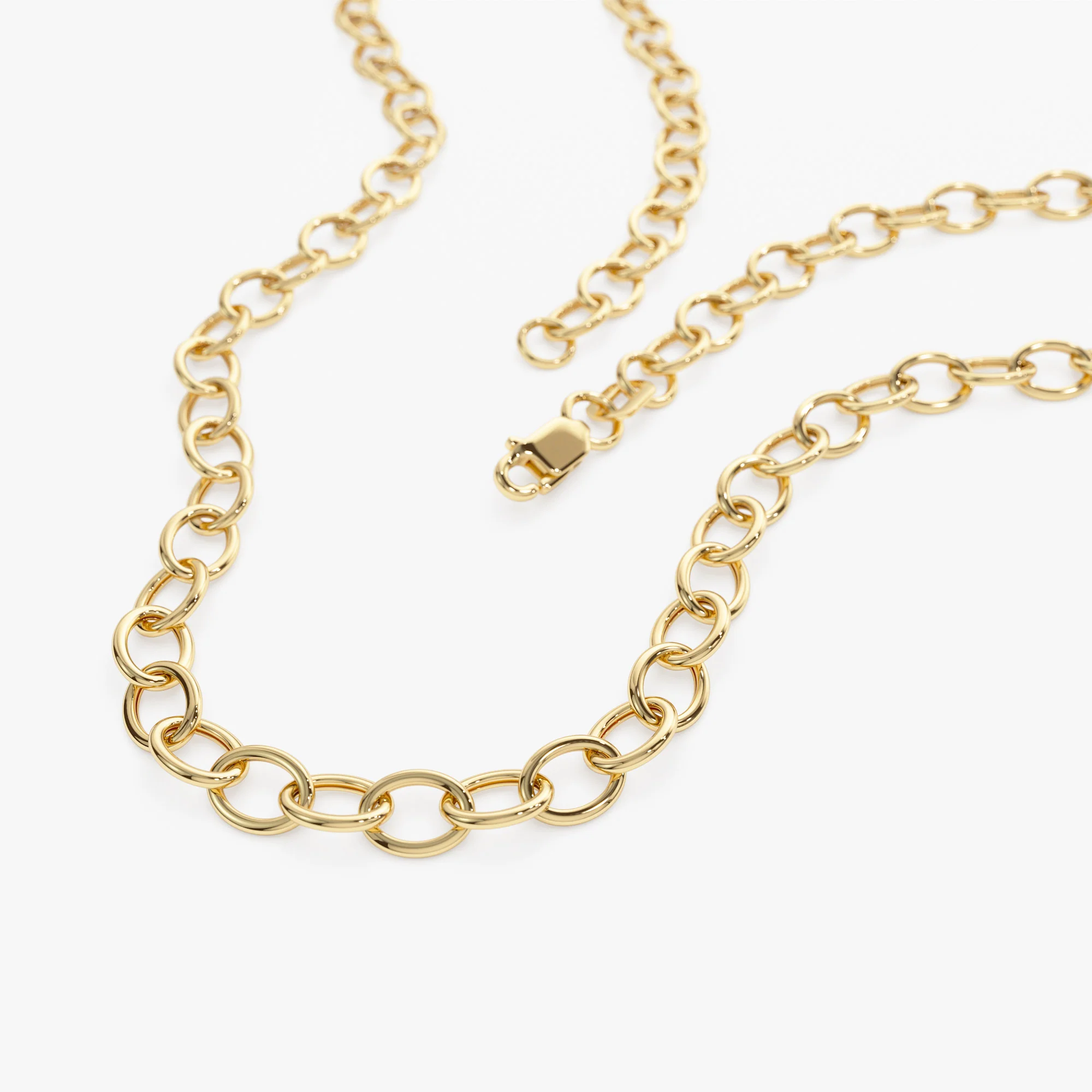14k Oval Link Cable Chain Necklace - Image 5