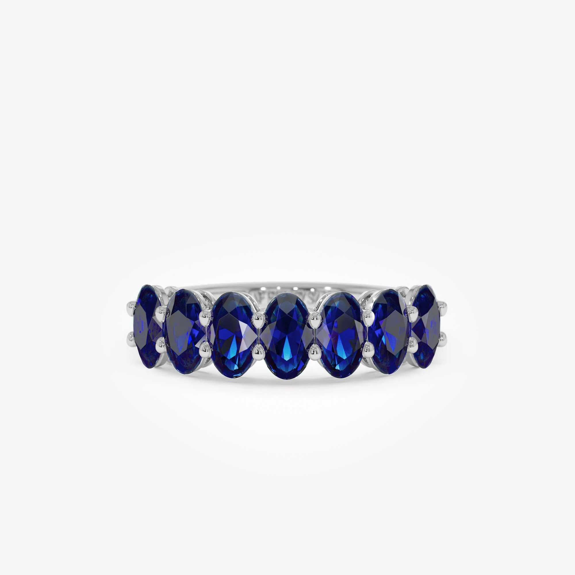 14k Oval Shaped Basket Setting Sapphire Ring - Image 7