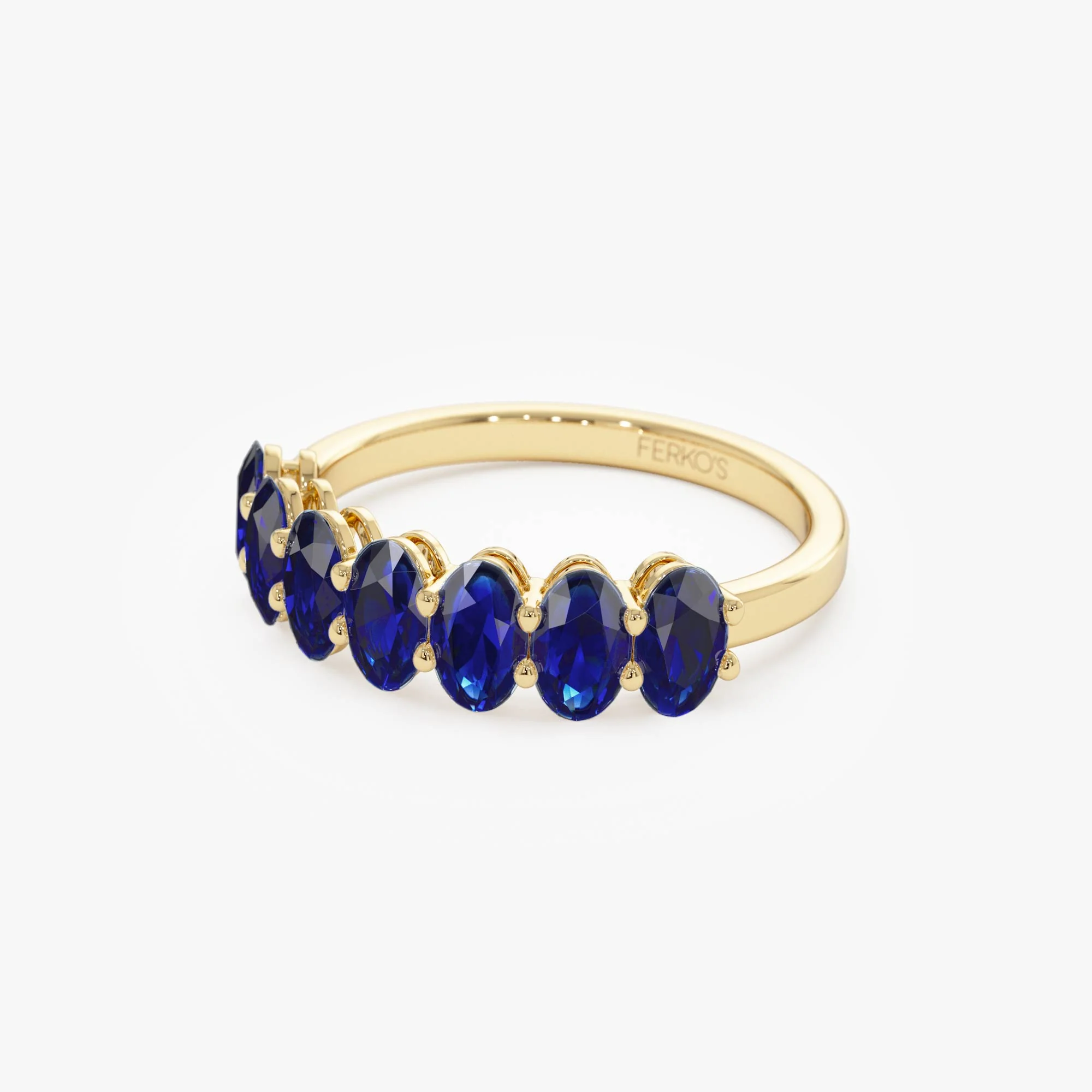 14k Oval Shaped Basket Setting Sapphire Ring - Image 8