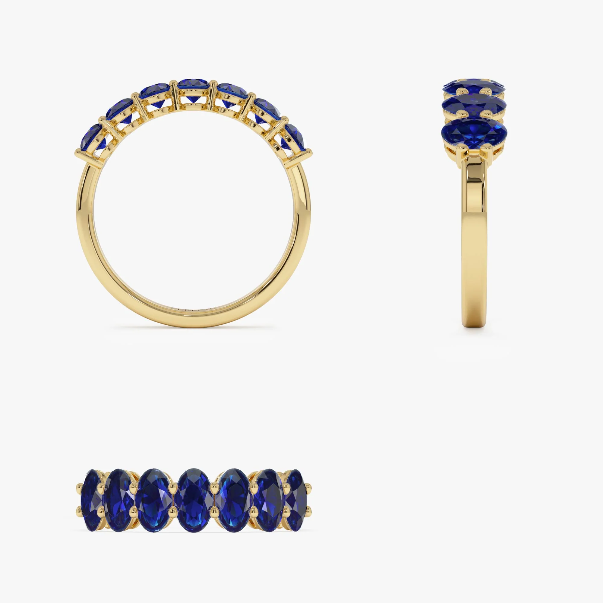 14k Oval Shaped Basket Setting Sapphire Ring - Image 9