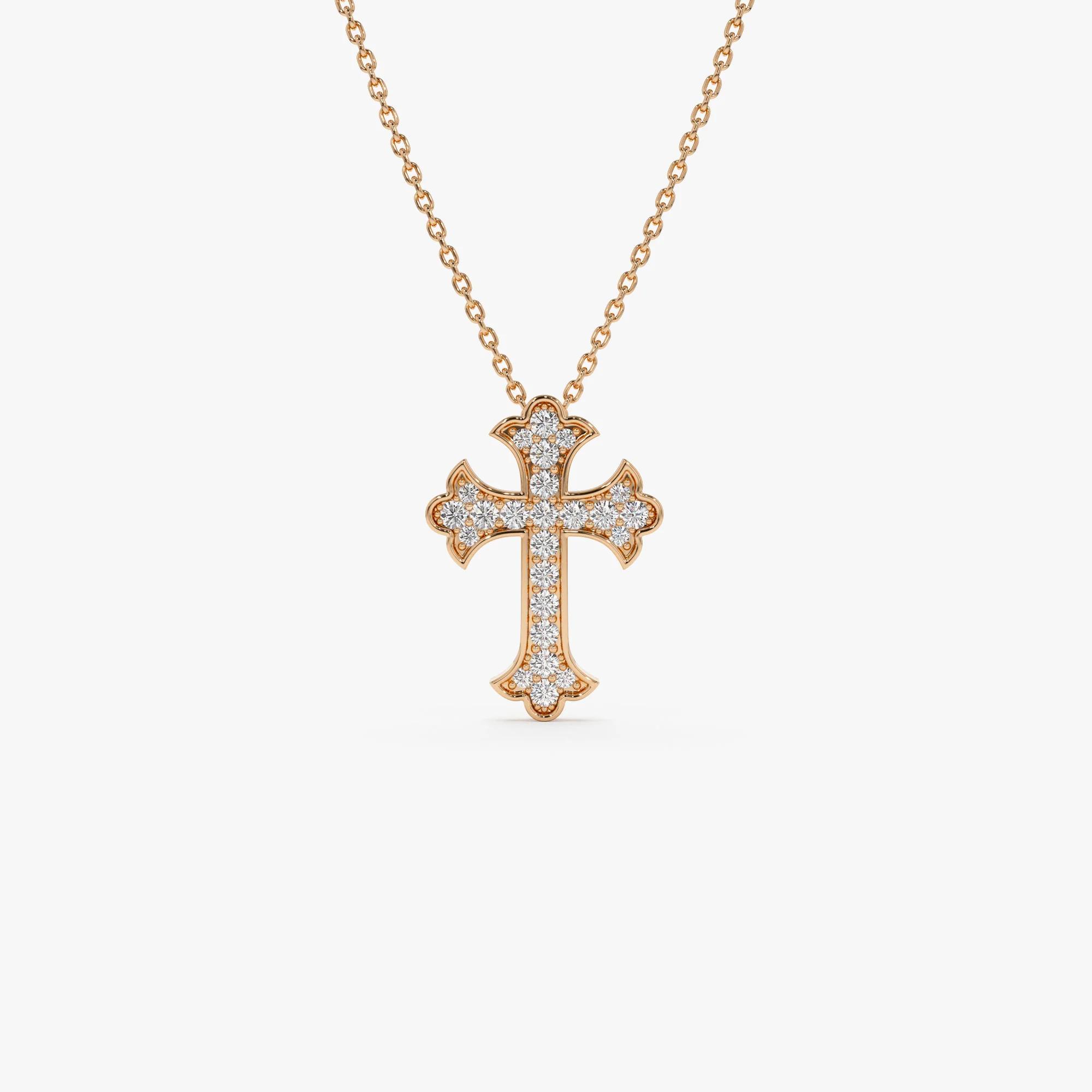 14k Pave Setting Gothic Diamond Cross - Image 6
