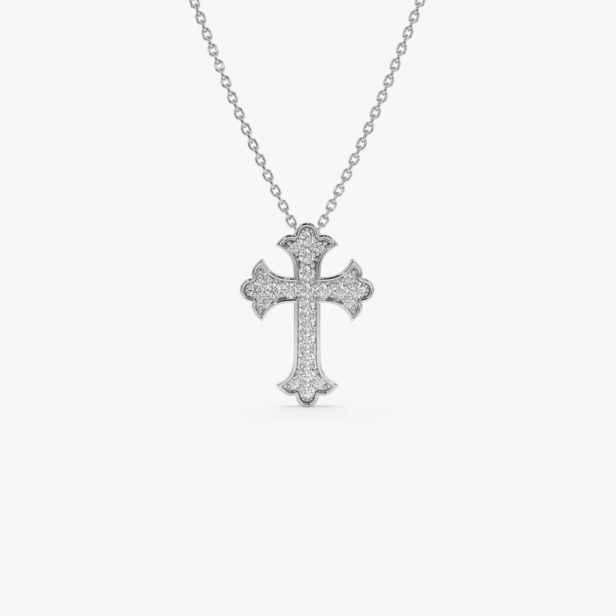 14k Pave Setting Gothic Diamond Cross - Image 7