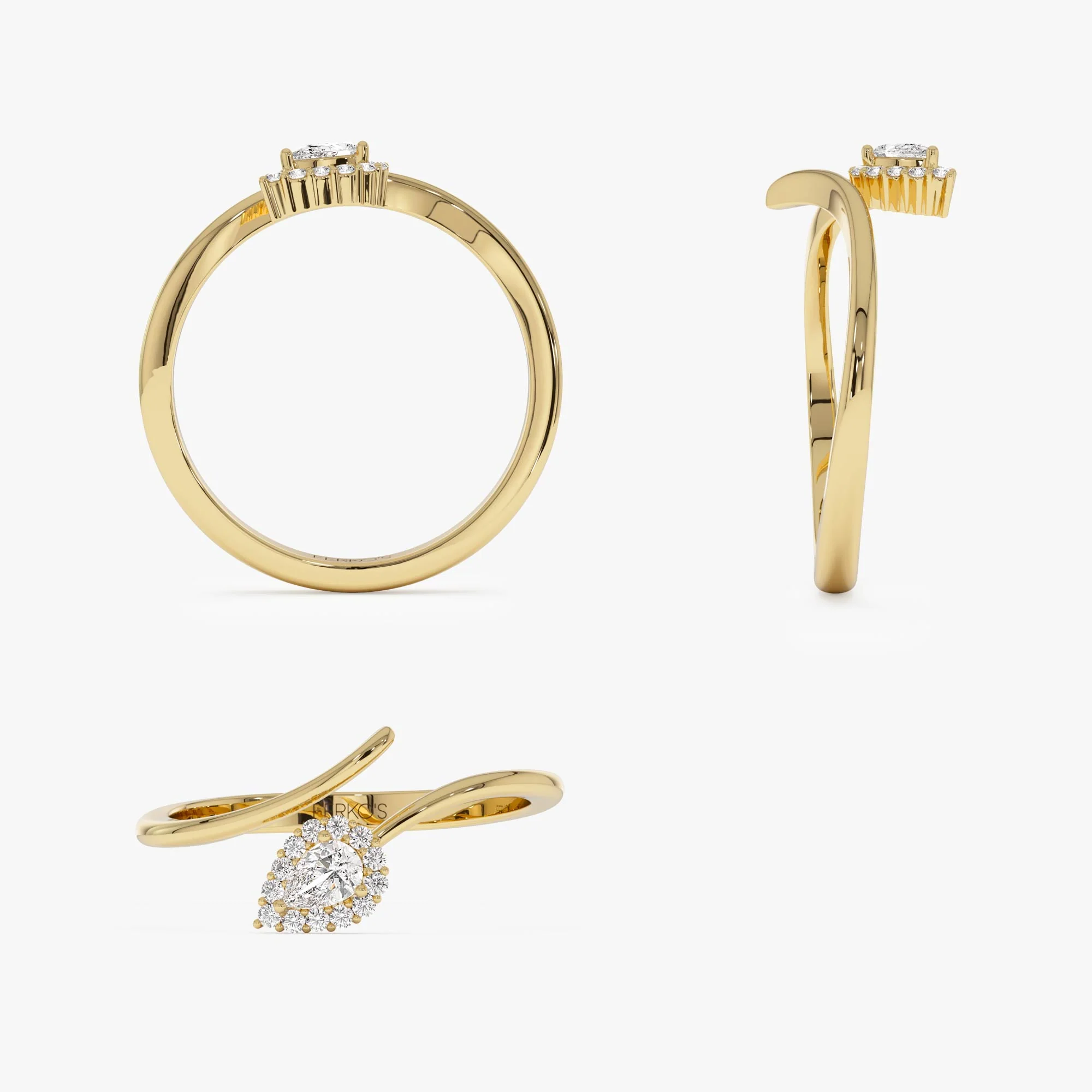 14K Pear-Shaped Diamond Wrap Ring - Image 10