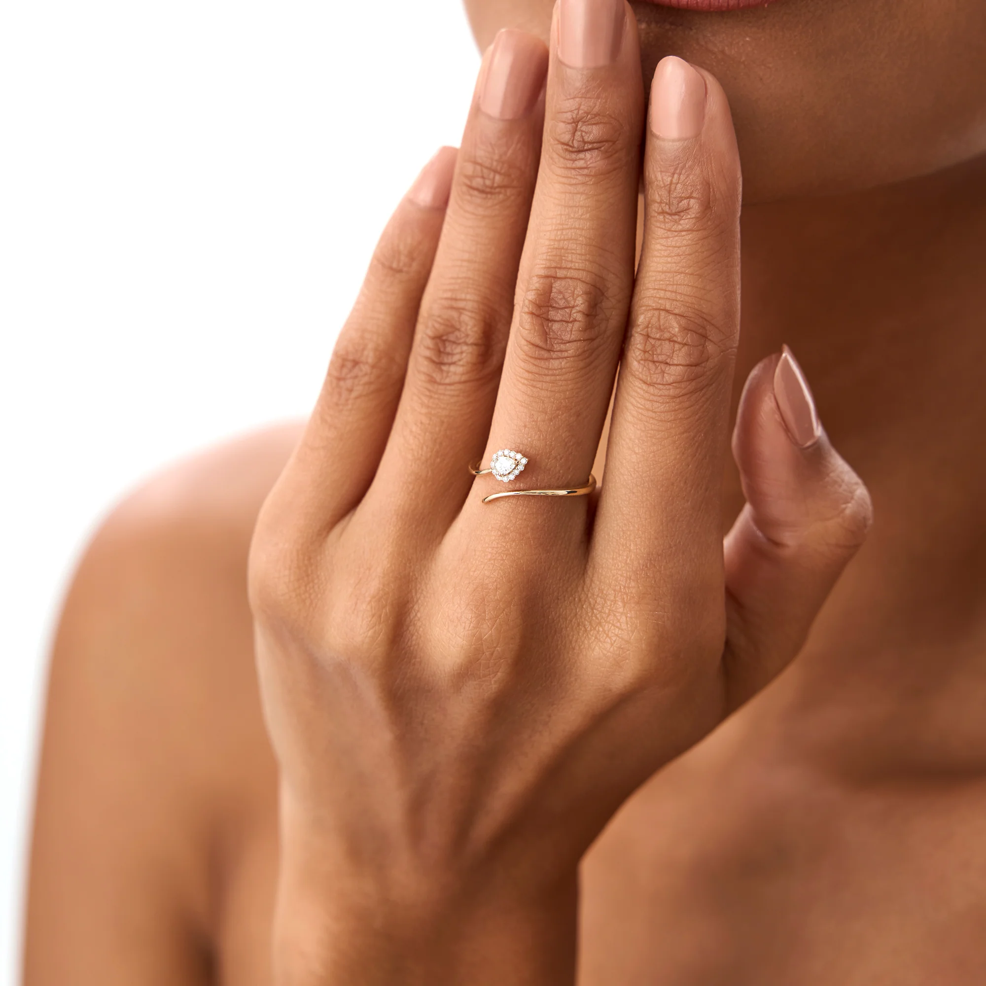 14K Pear-Shaped Diamond Wrap Ring - Image 5