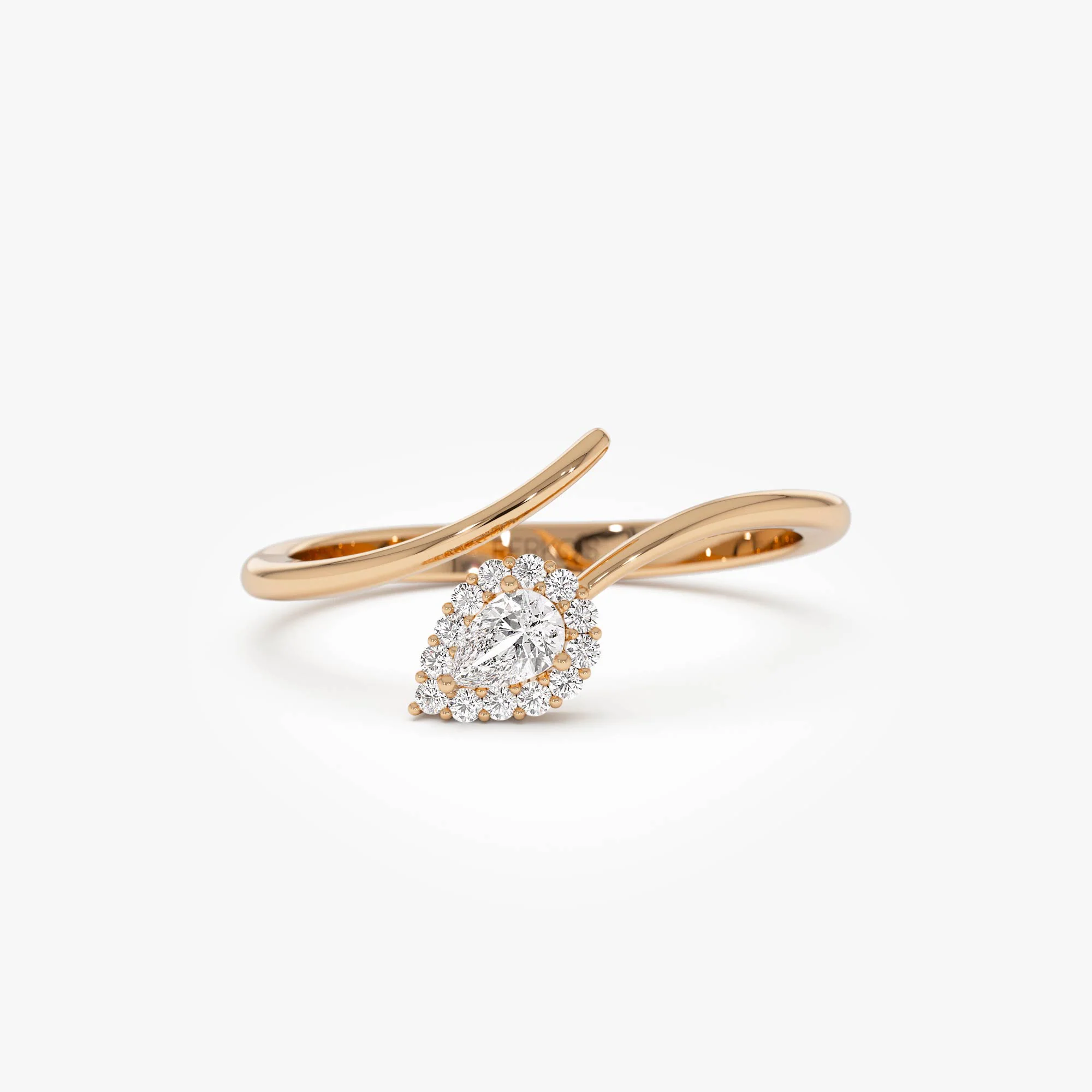 14K Pear-Shaped Diamond Wrap Ring - Image 7