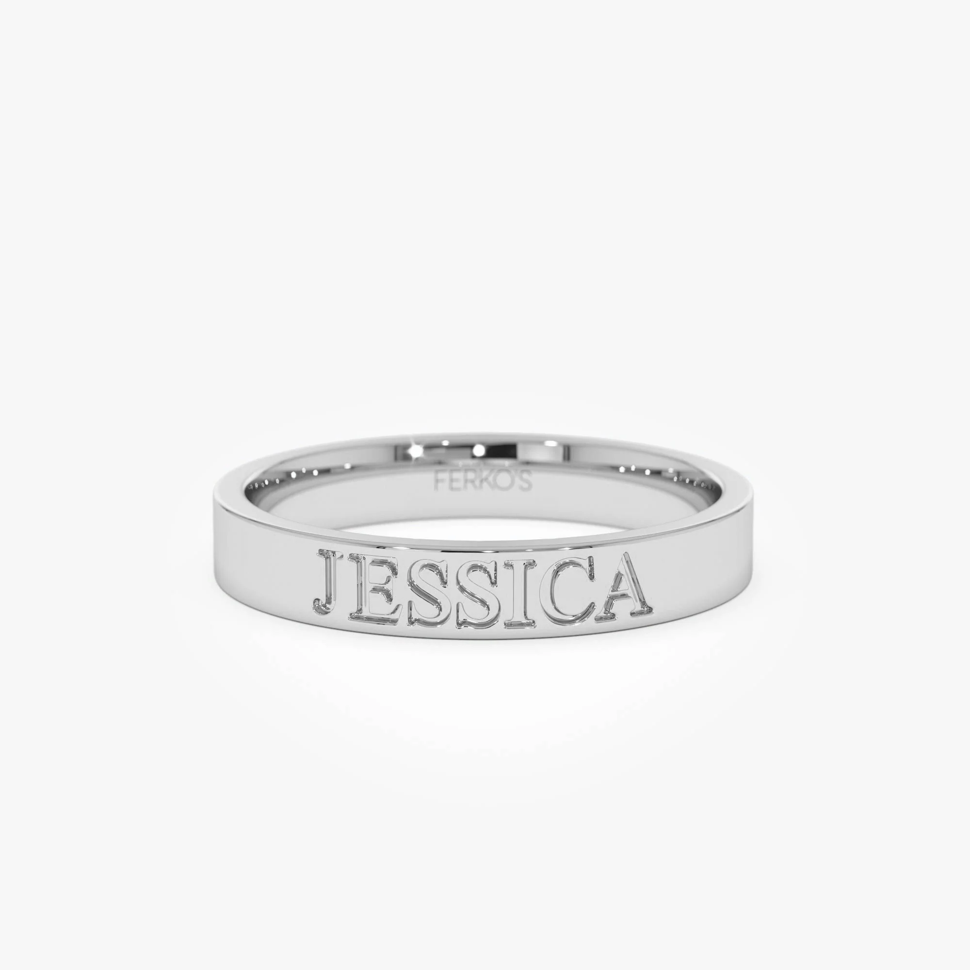 14k Gold Custom Name Engraved Band Ring - Image 6