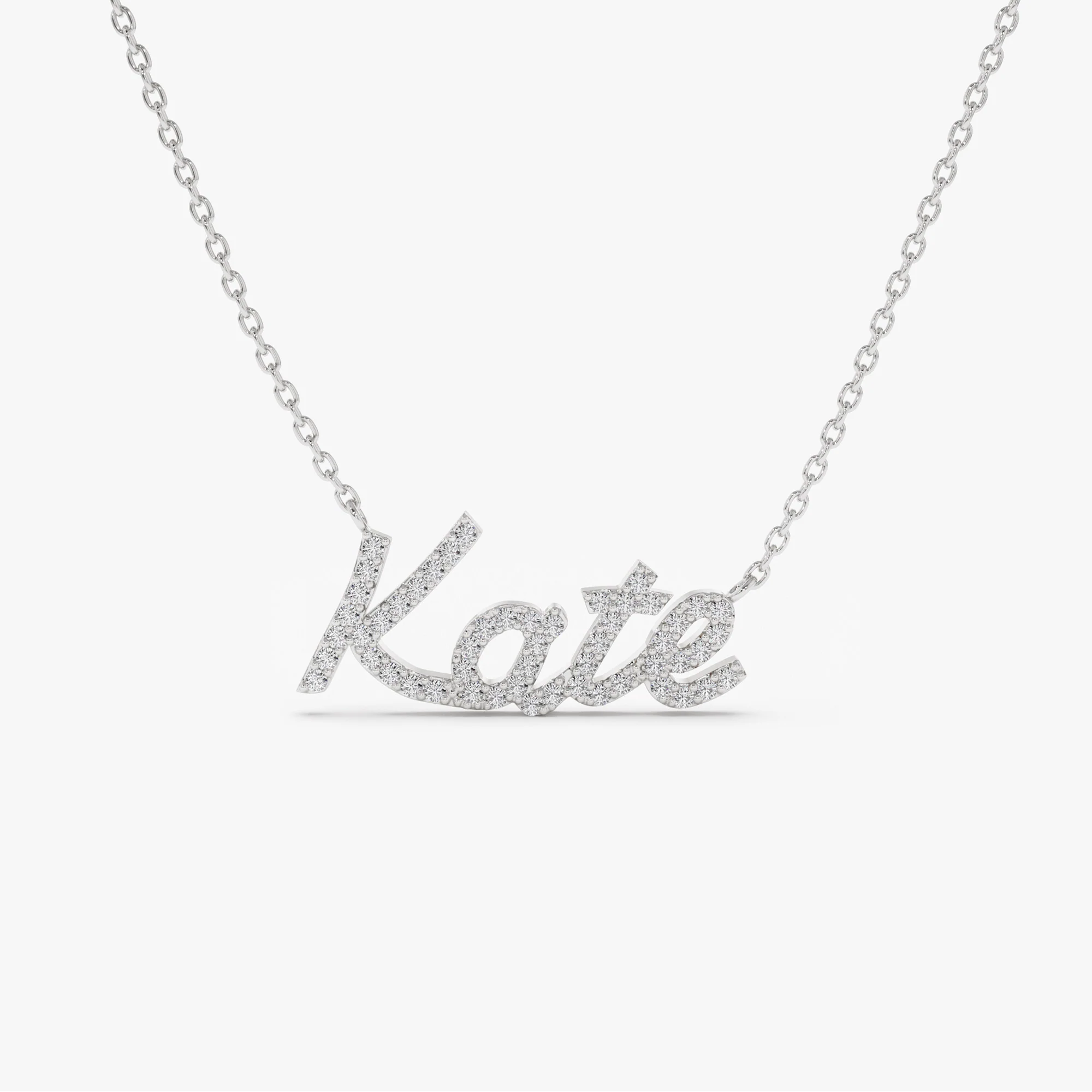 14k Personalized Diamond Name Necklace - Image 11