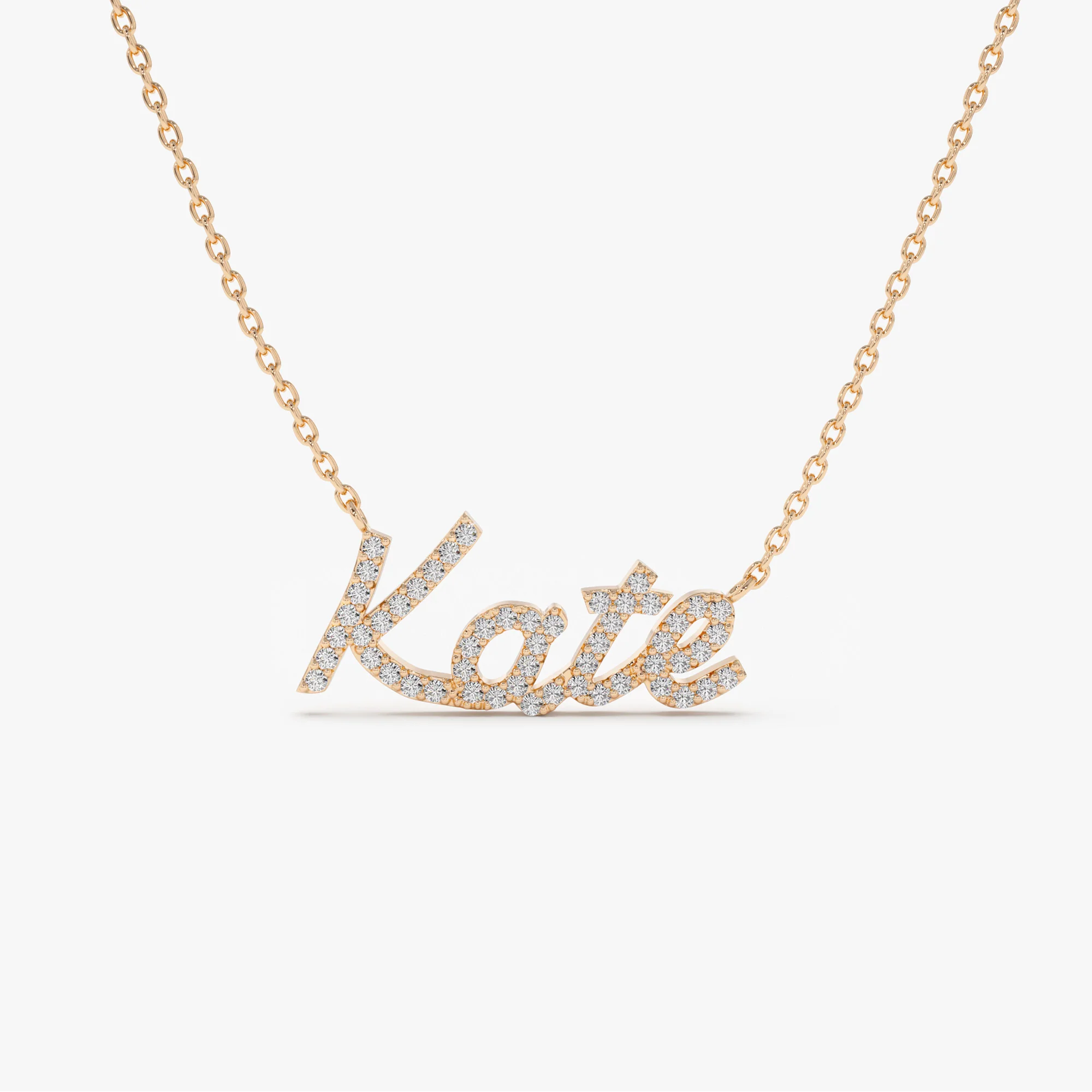 14k Personalized Diamond Name Necklace - Image 12