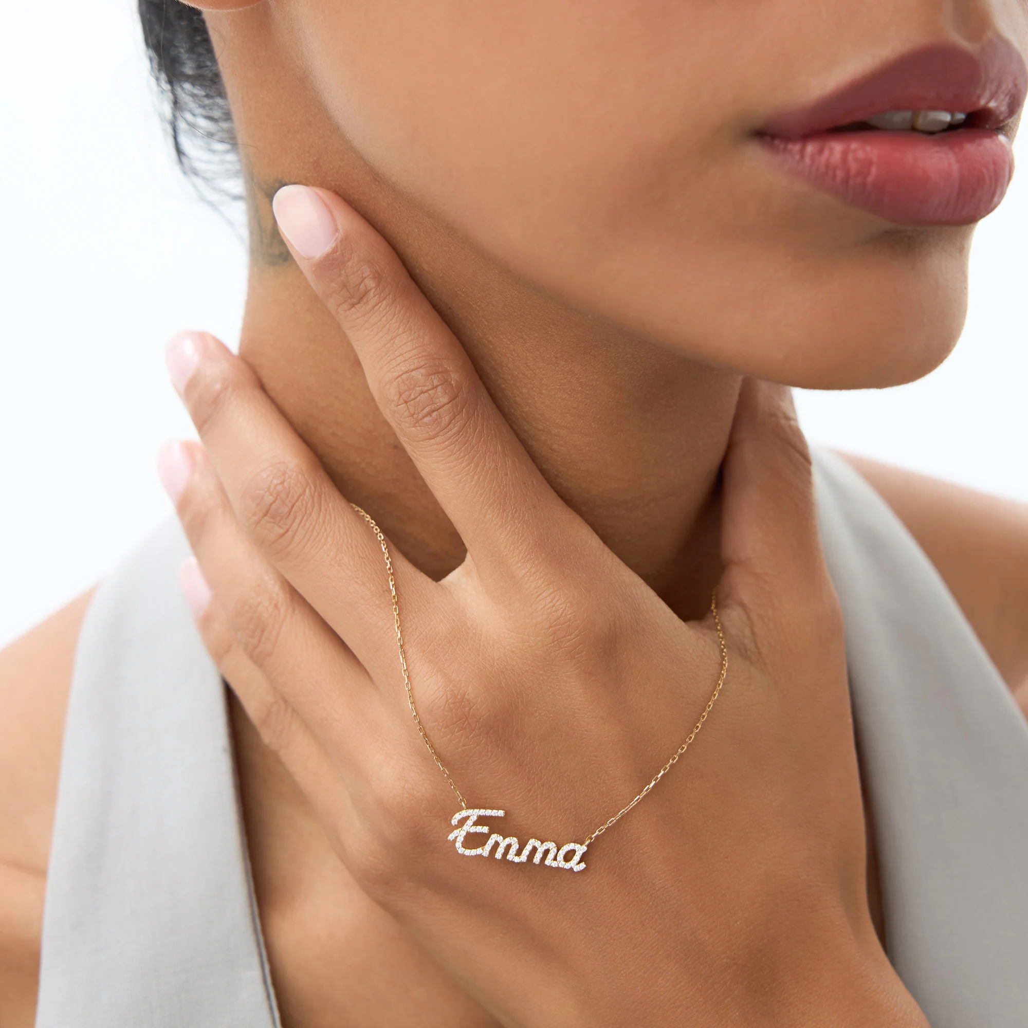 14k Personalized Diamond Name Necklace - Image 5