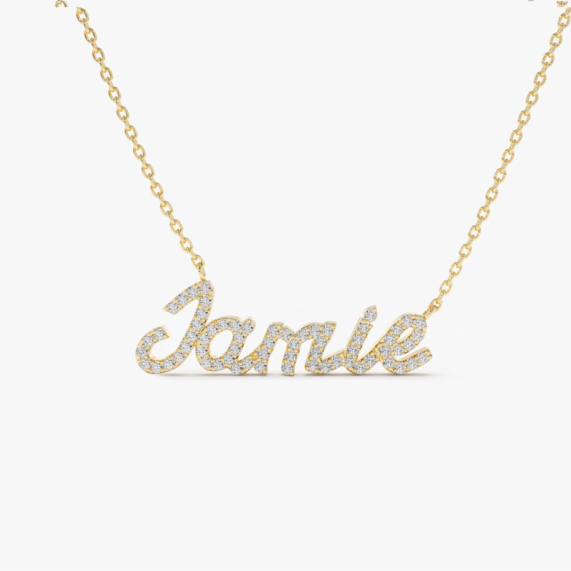 14k Personalized Diamond Name Necklace - Image 7