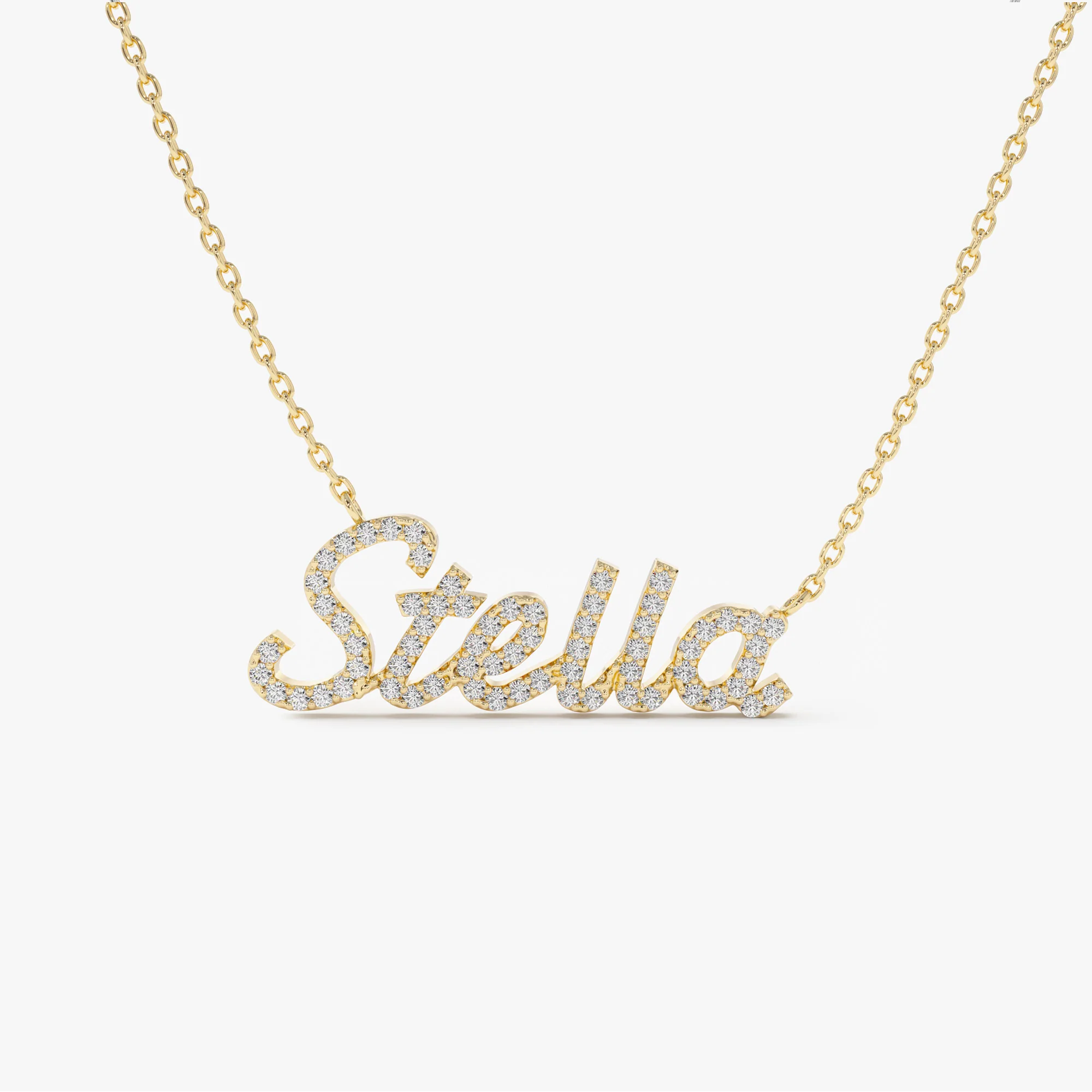 14k Personalized Diamond Name Necklace - Image 8