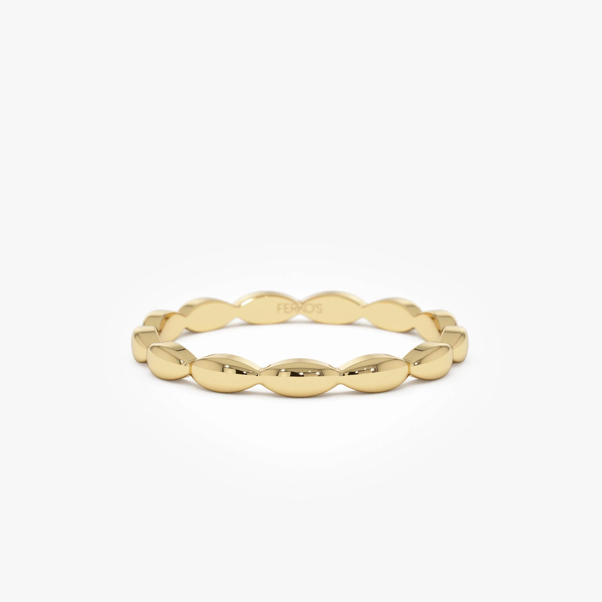 14k Plain Gold Minimalist Marquise Shape Ring
