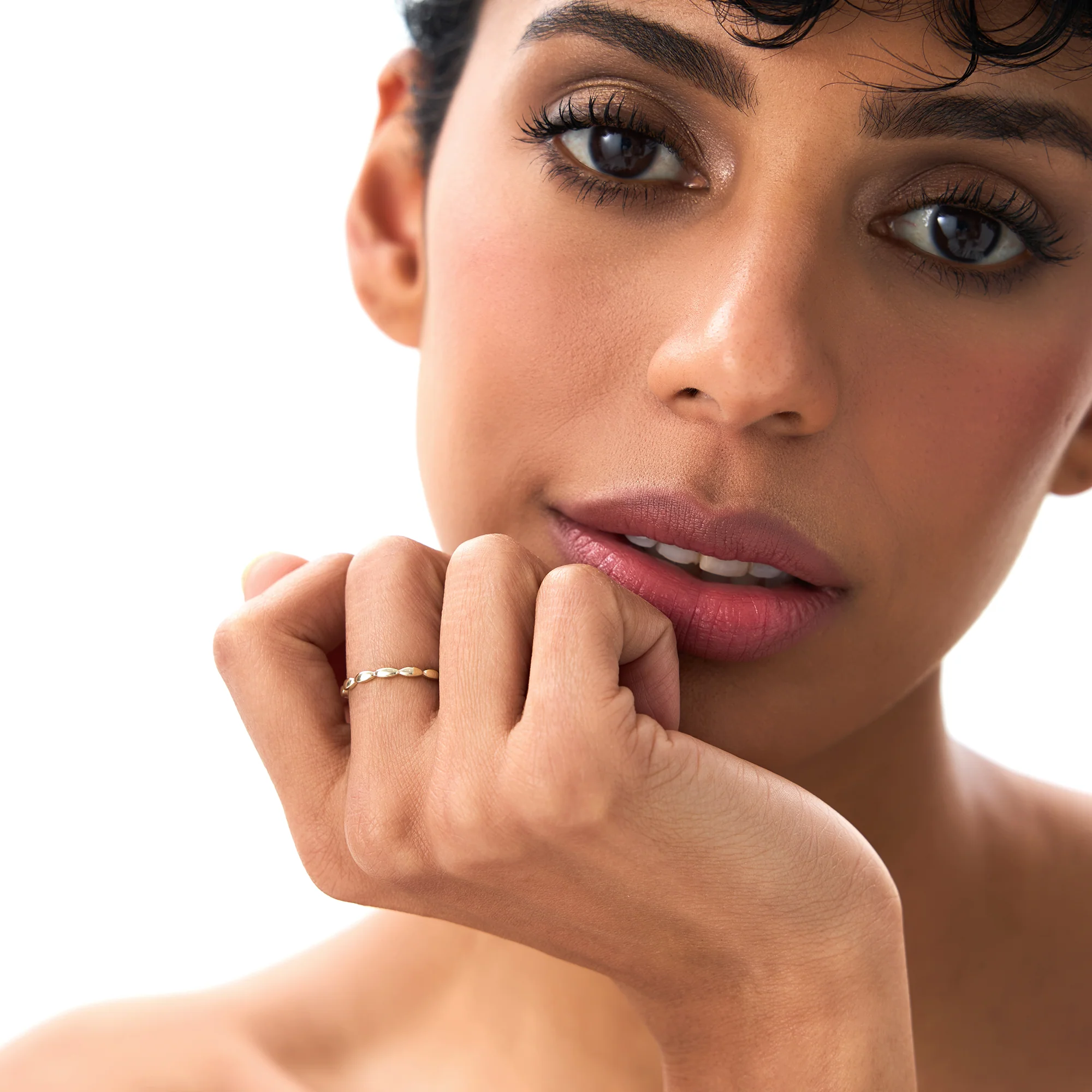 14k Plain Gold Minimalist Marquise Shape Ring - Image 2