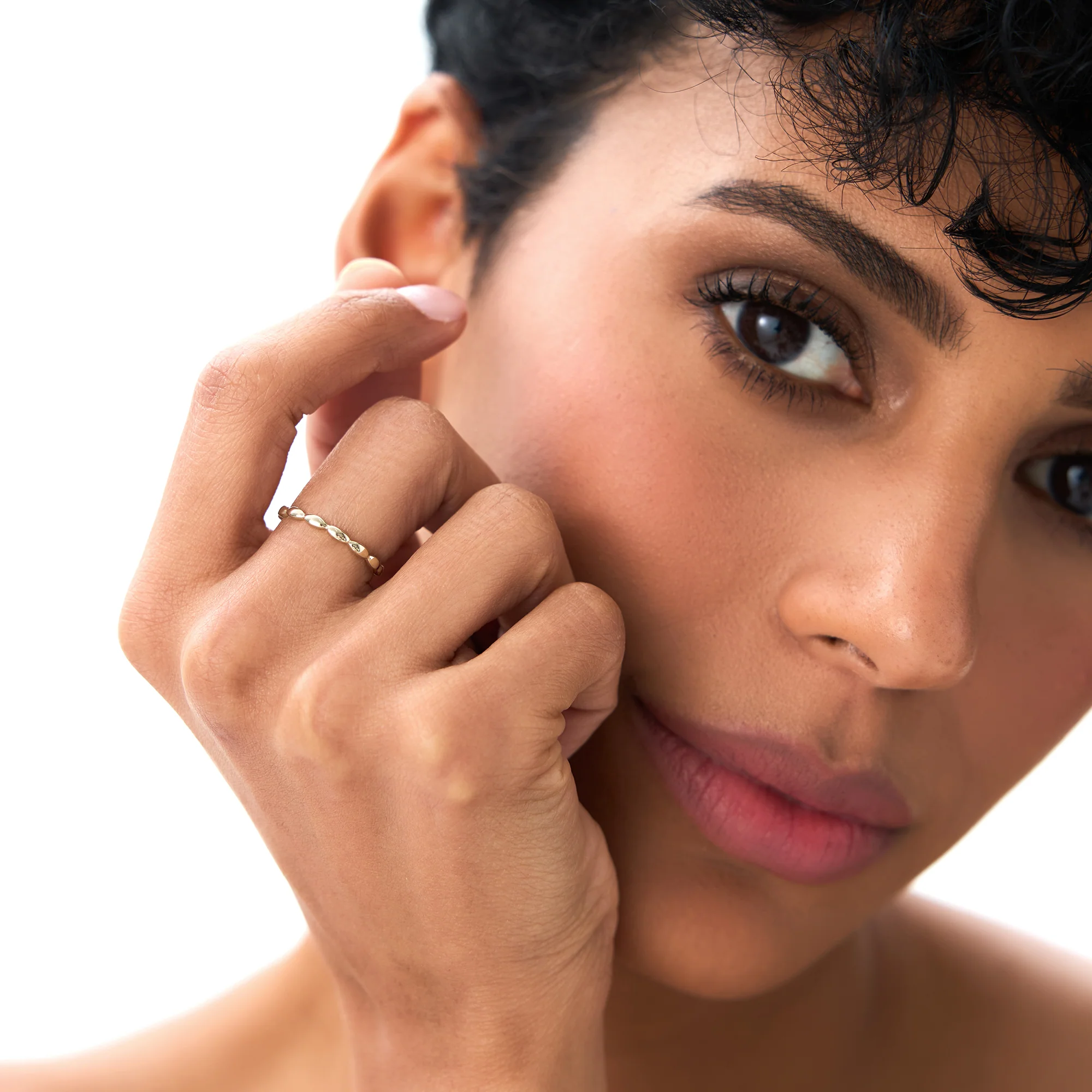 14k Plain Gold Minimalist Marquise Shape Ring - Image 4