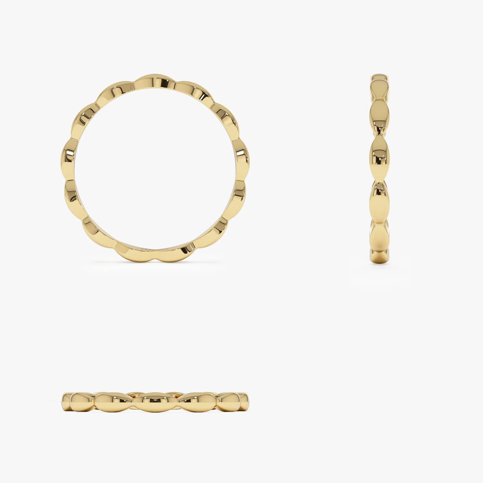 14k Plain Gold Minimalist Marquise Shape Ring - Image 9
