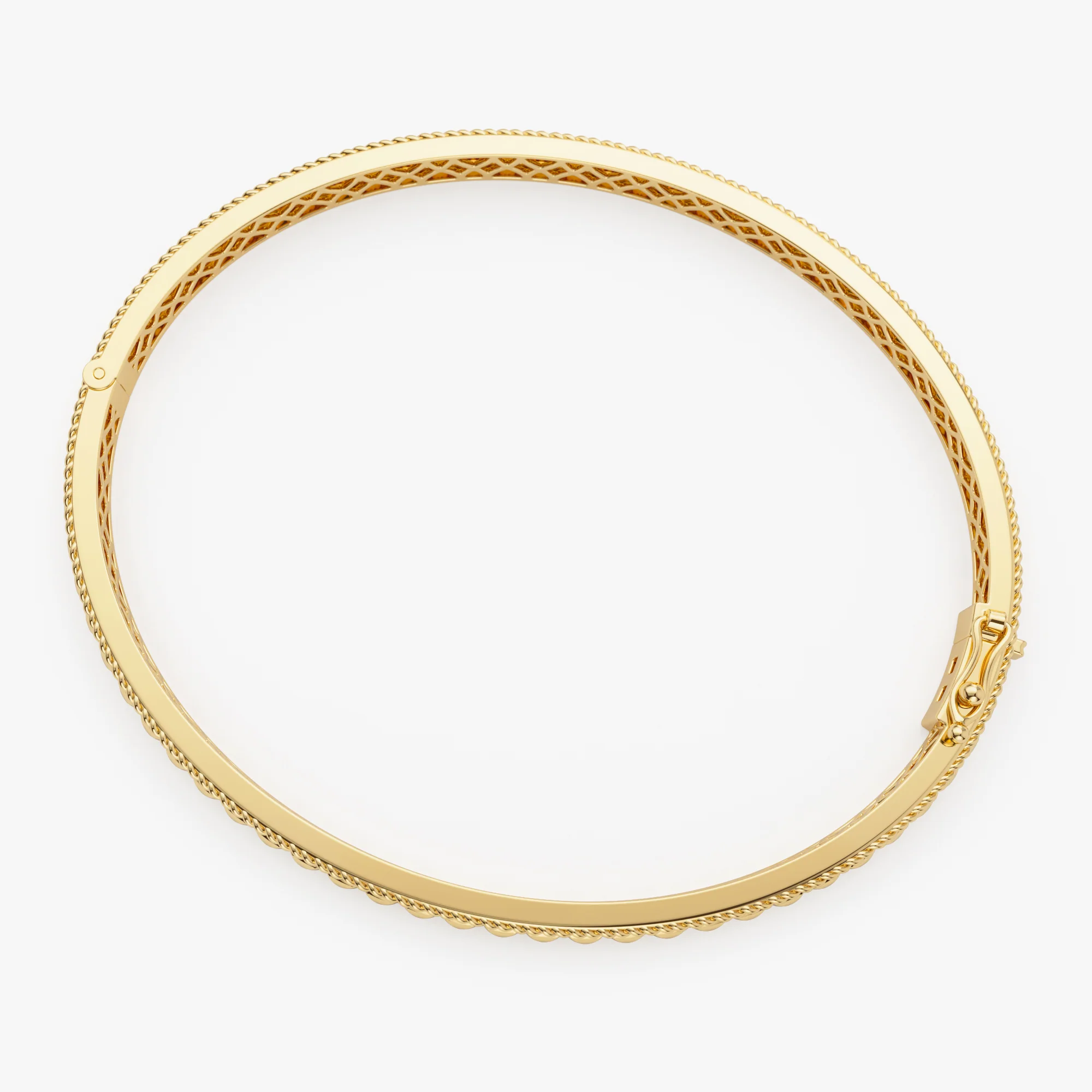 14k Pyramid Gold Bangle Bracelet - Image 7
