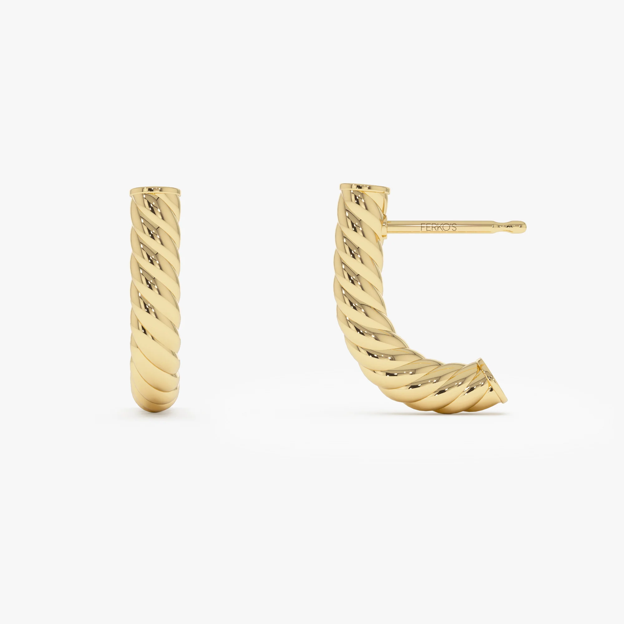 14K Rope Hoop Earrings - Image 6