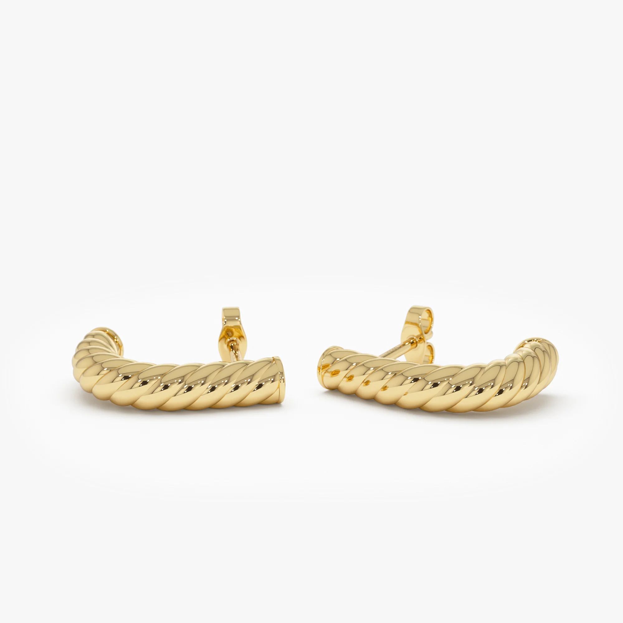 14K Rope Hoop Earrings - Image 7