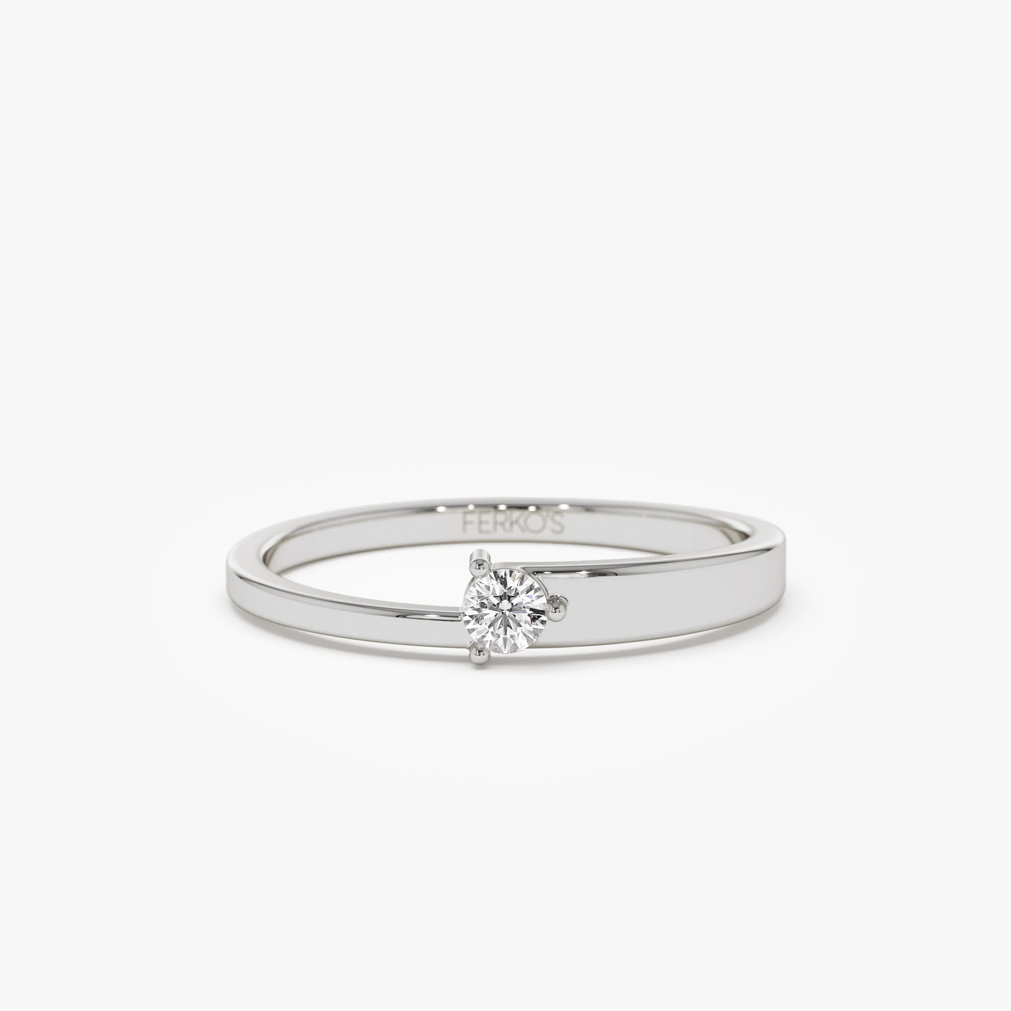 14k Round Solitaire Diamond Promise Ring - Image 6