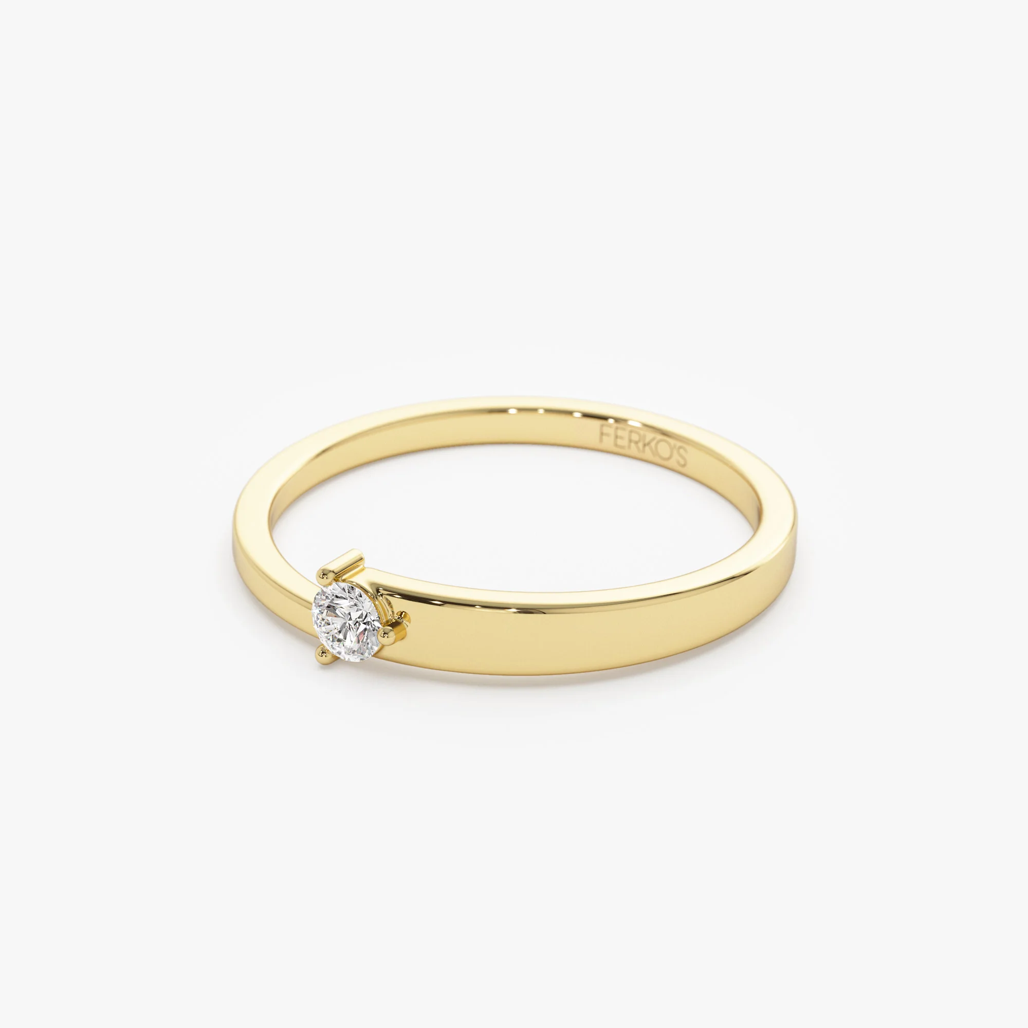 14k Round Solitaire Diamond Promise Ring - Image 7