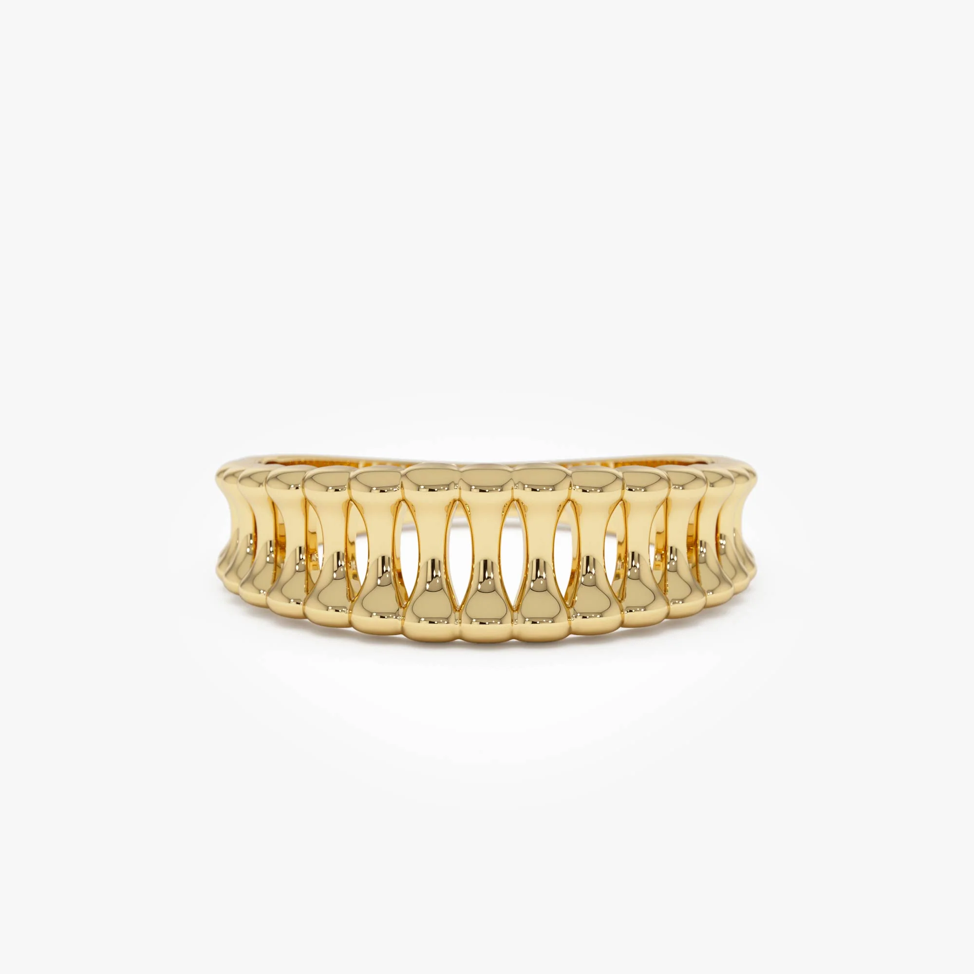 14K Sculptural Wide Band Ring