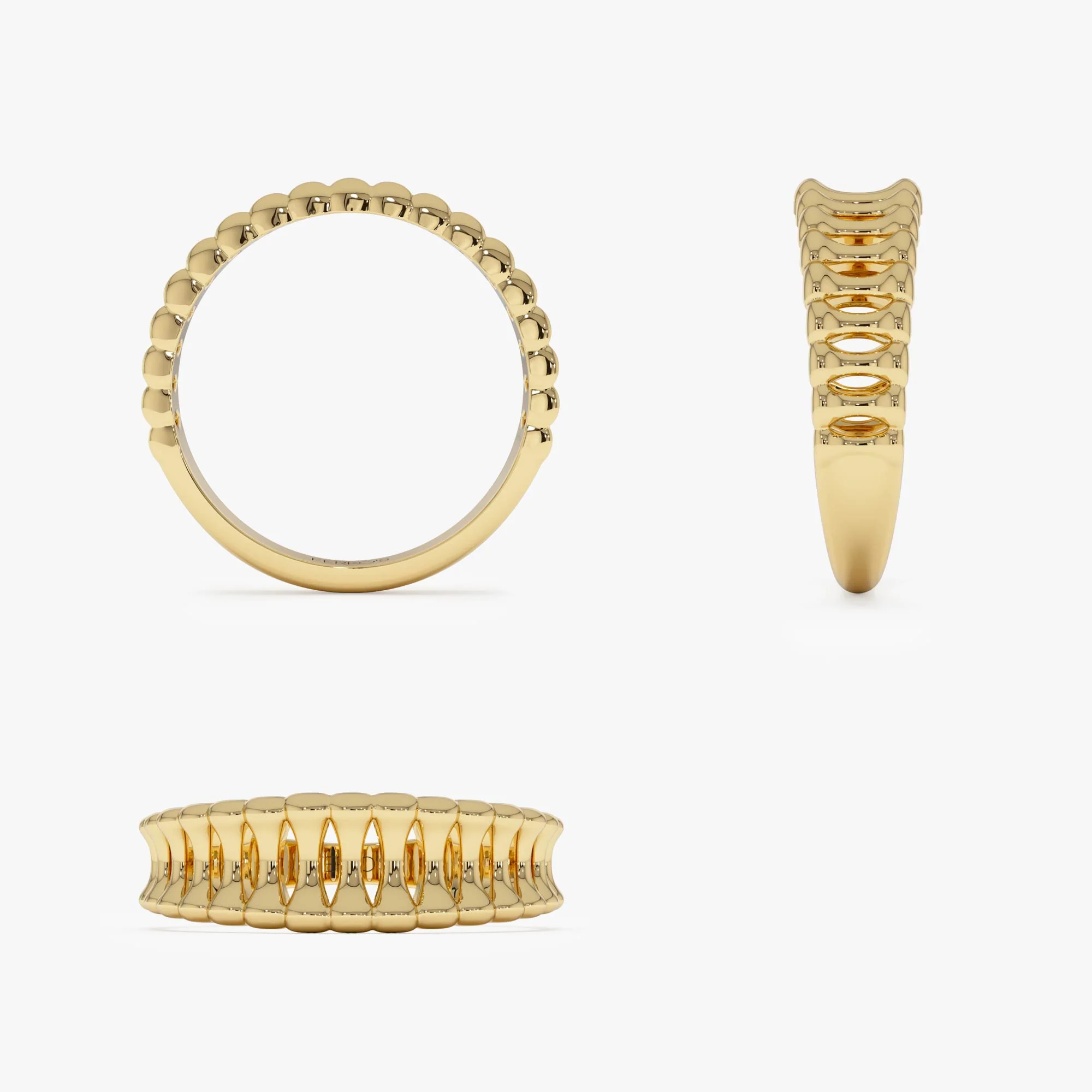 14K Sculptural Wide Band Ring - Image 10