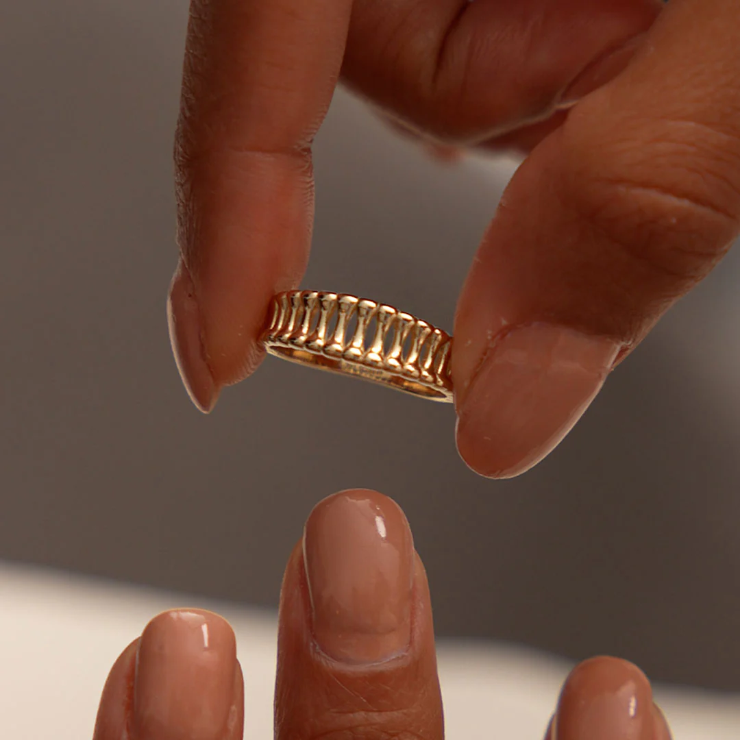 14K Sculptural Wide Band Ring - Image 6