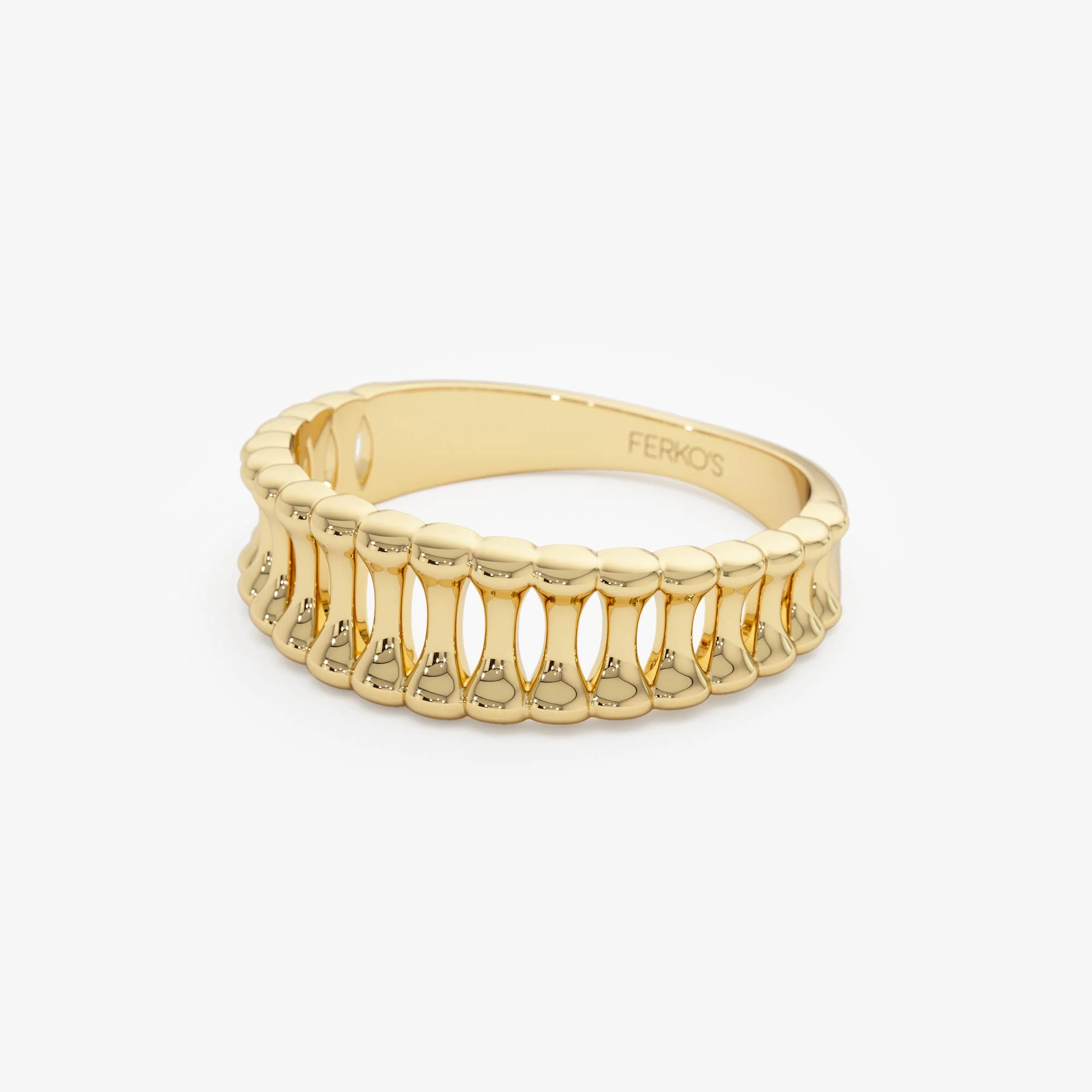 14K Sculptural Wide Band Ring - Image 9