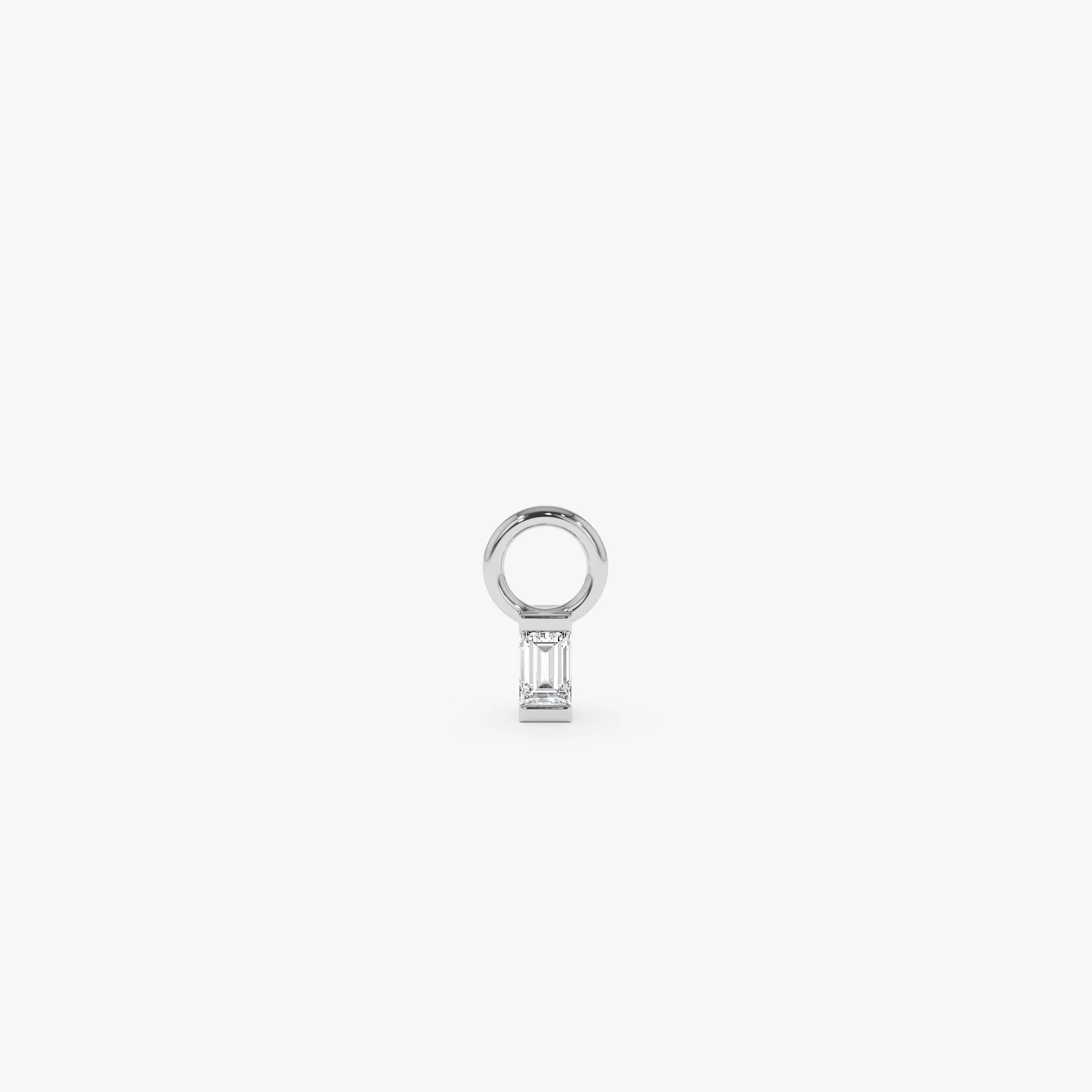 14k Single Baguette Hoop Charm - Image 4