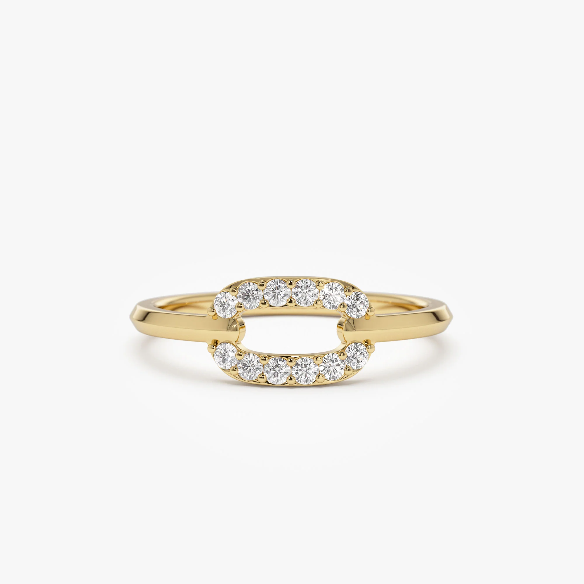 14k Single Link Diamond Ring