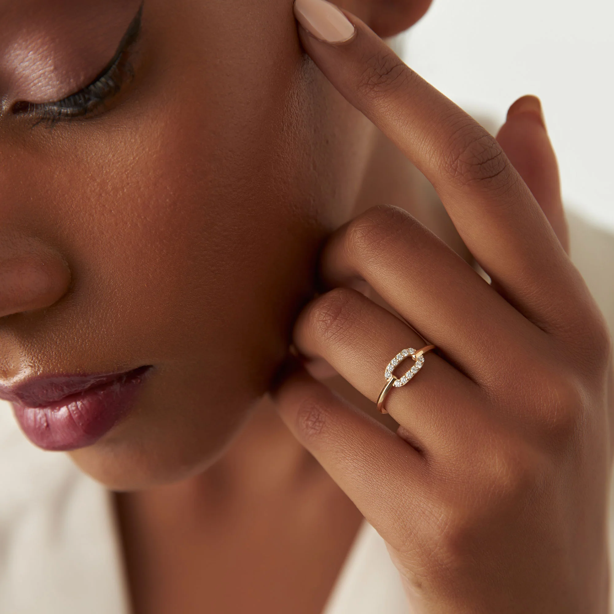 14k Single Link Diamond Ring - Image 2