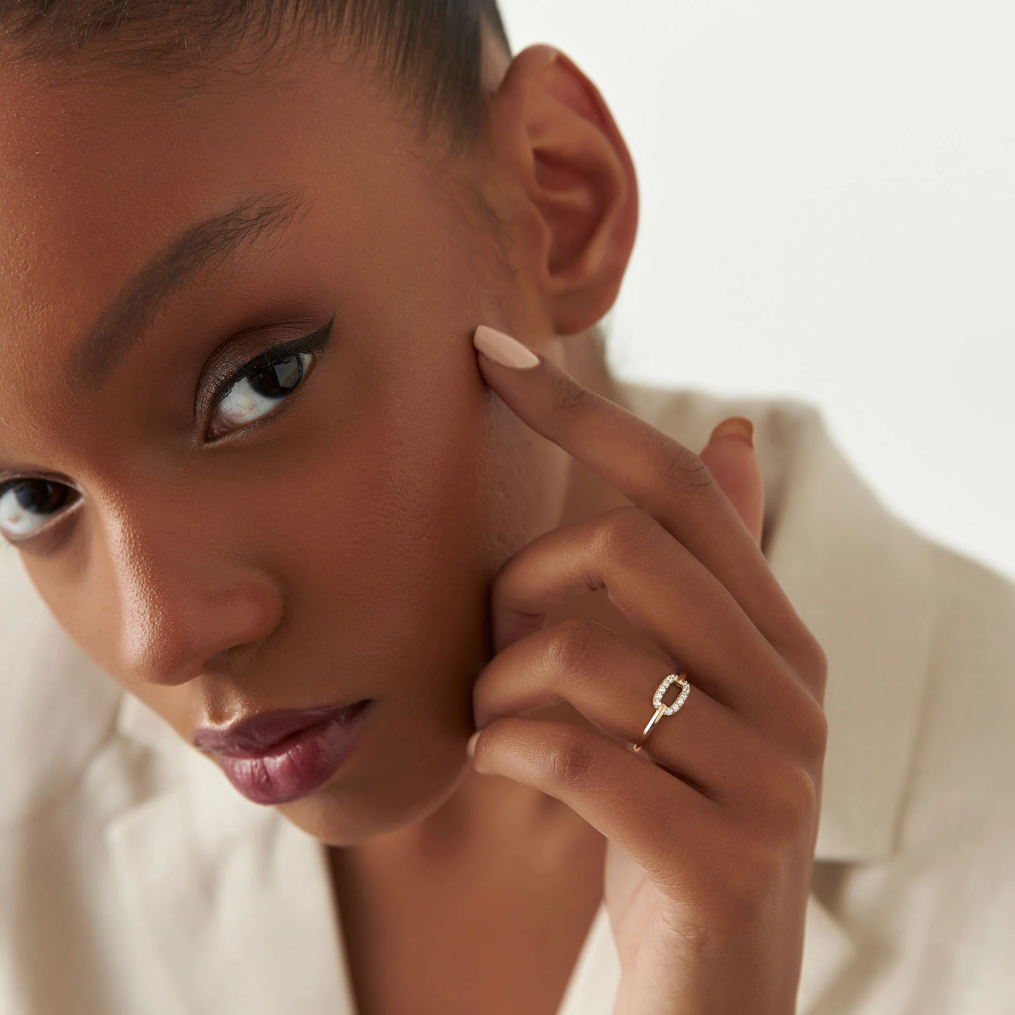 14k Single Link Diamond Ring - Image 3