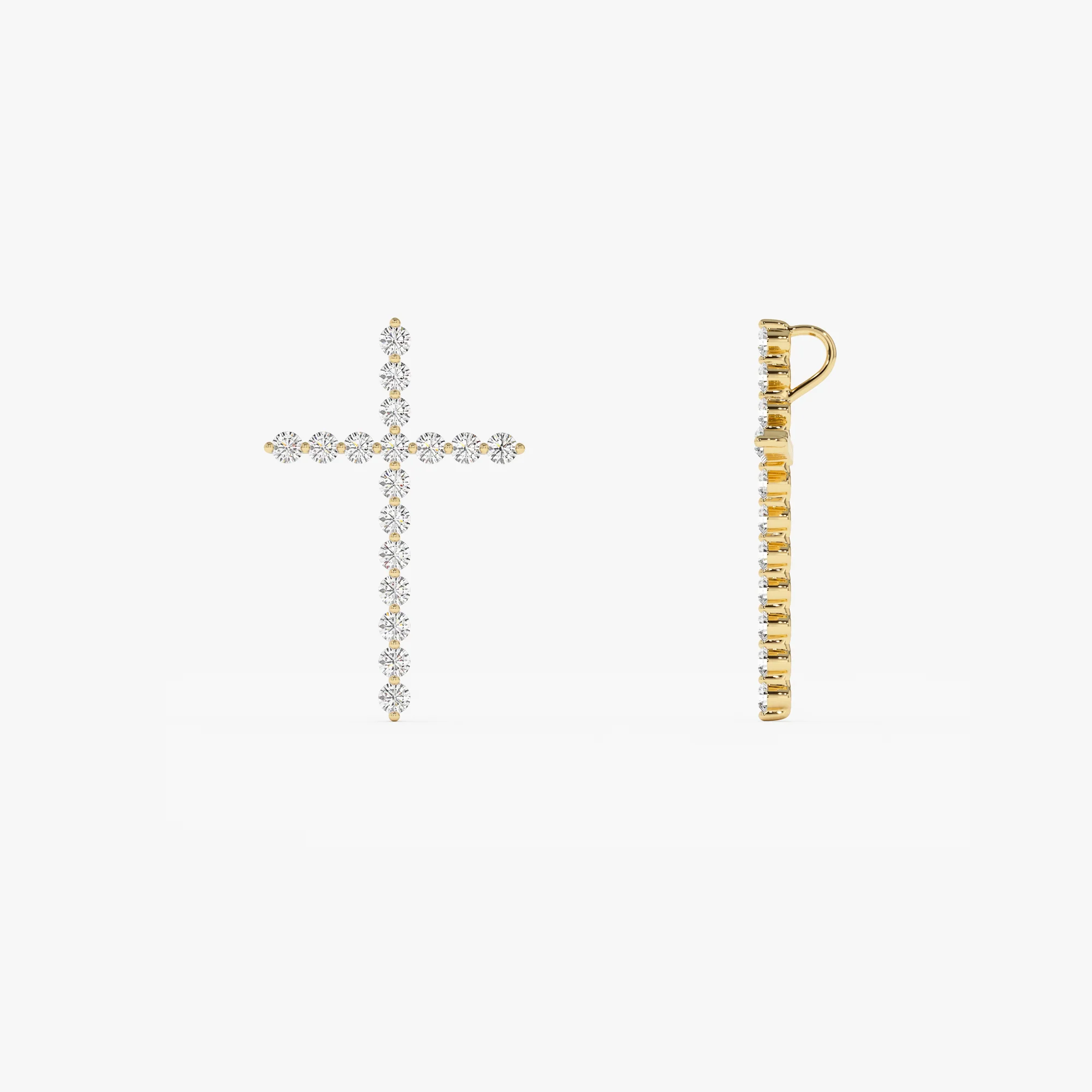 14k Single Shared Prong Diamond Cross - Image 8