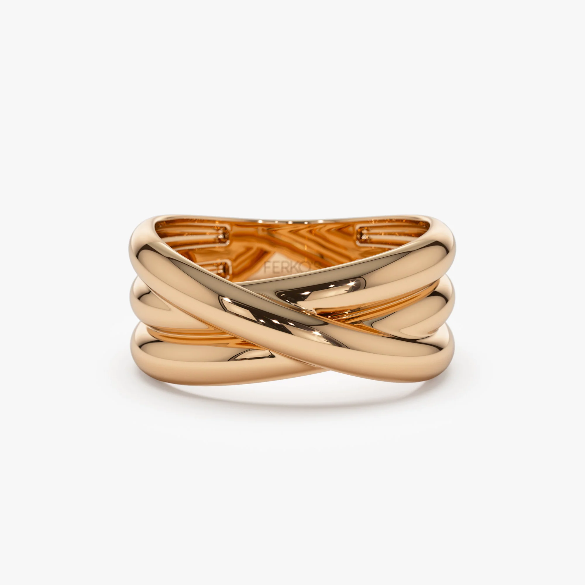 14k Solid Gold Multi-strand Crossover Ring - Image 5