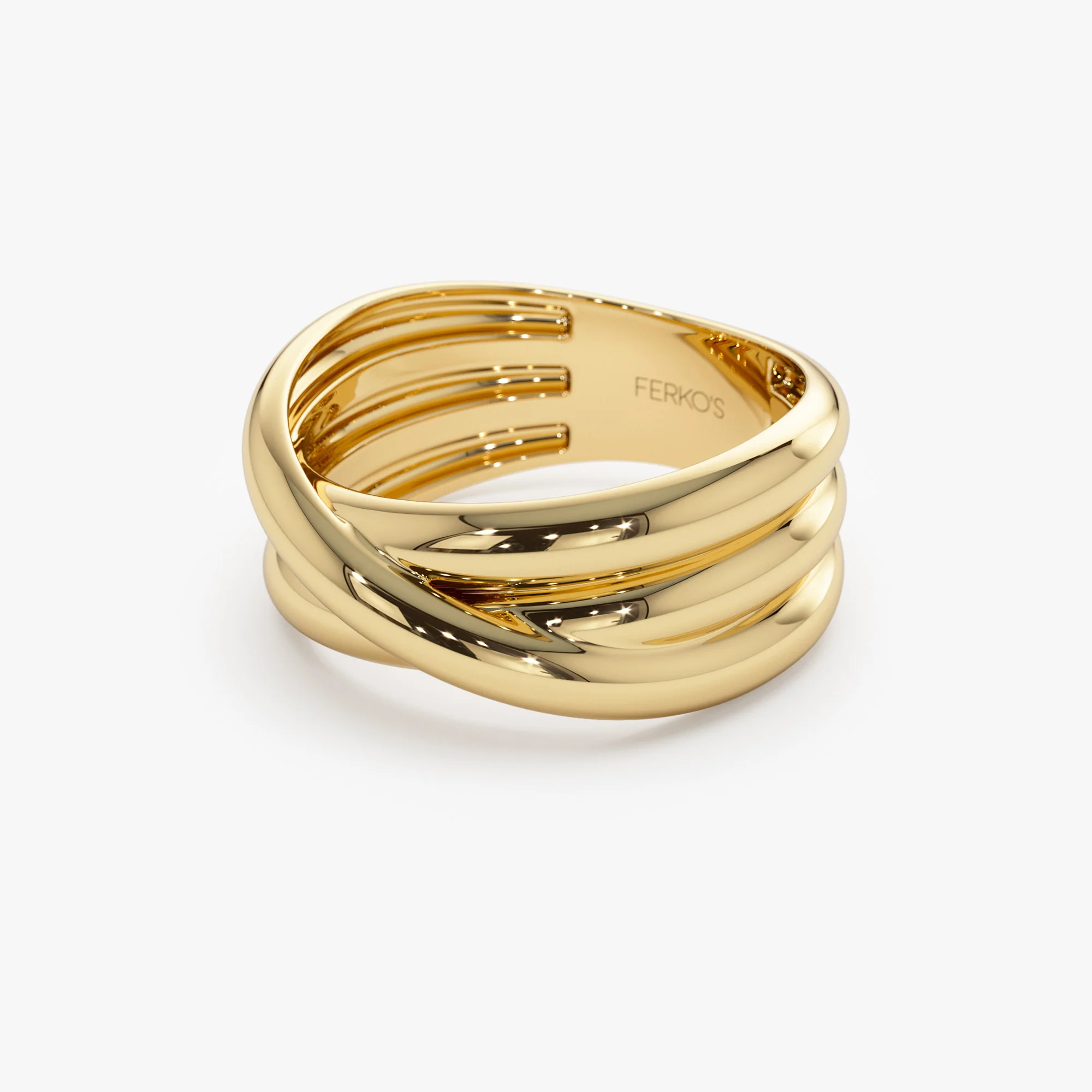 14k Solid Gold Multi-strand Crossover Ring - Image 7